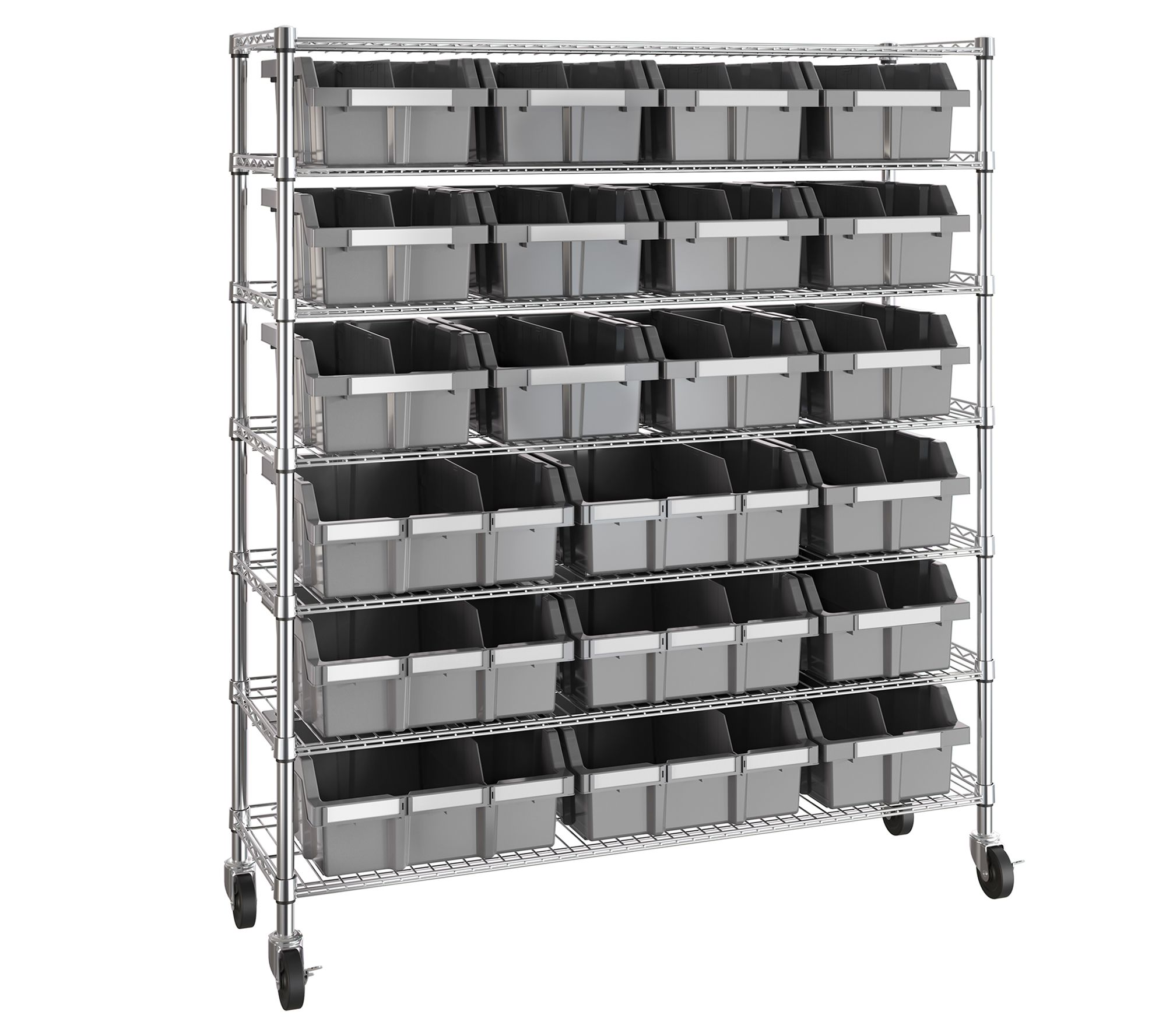 Seville Classics 7-Tier NSF 21-Bin Rack, 48" W x 14" D x 56"