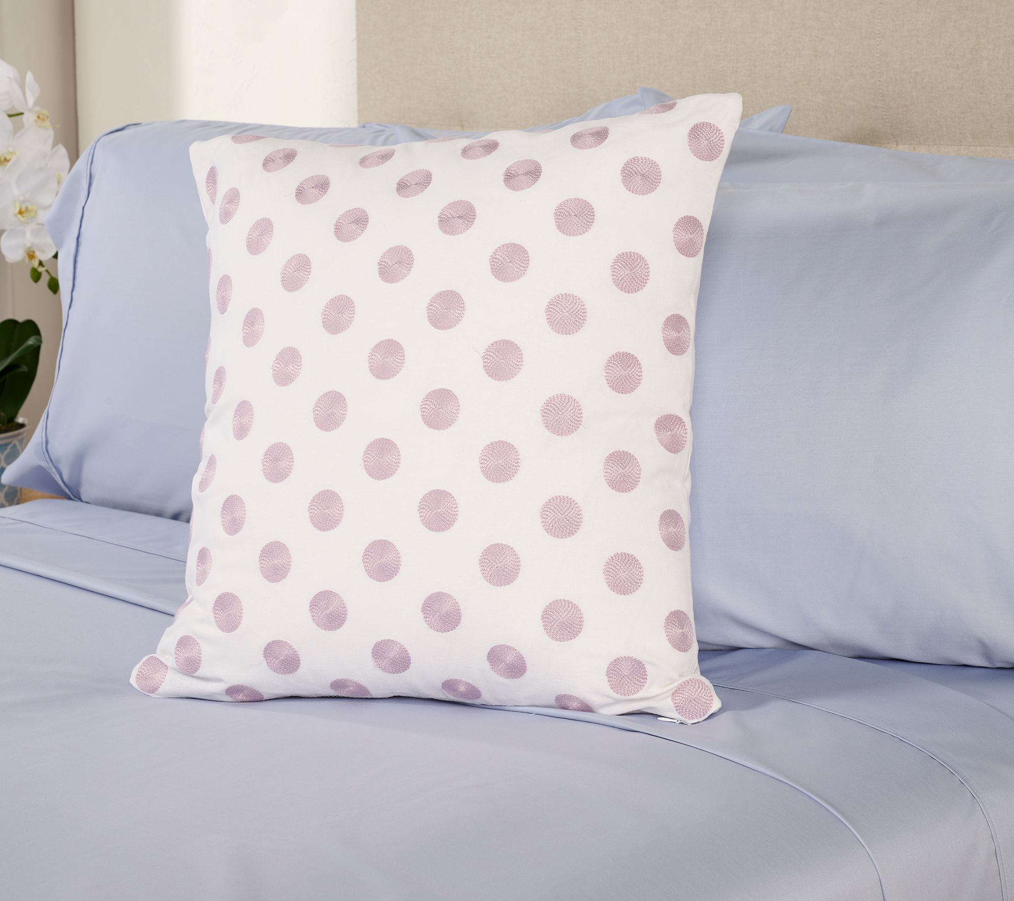 Home Reflection Cotton Pique Embroidered 20"x20" Dec Pillow