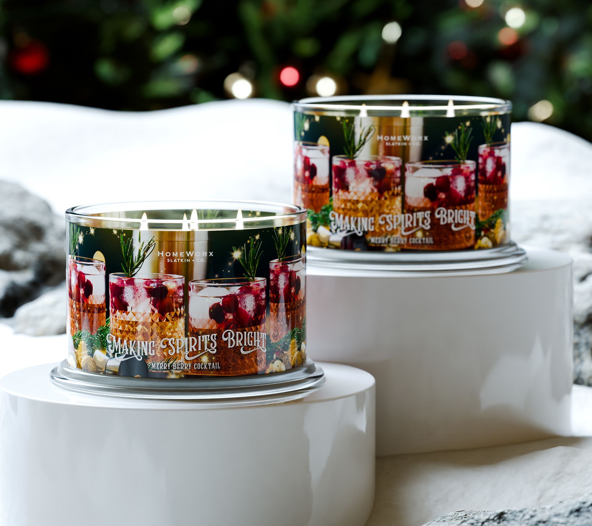 "As Is" HomeWorx by Slatkin + Co. S/2 Making Spirits Candles