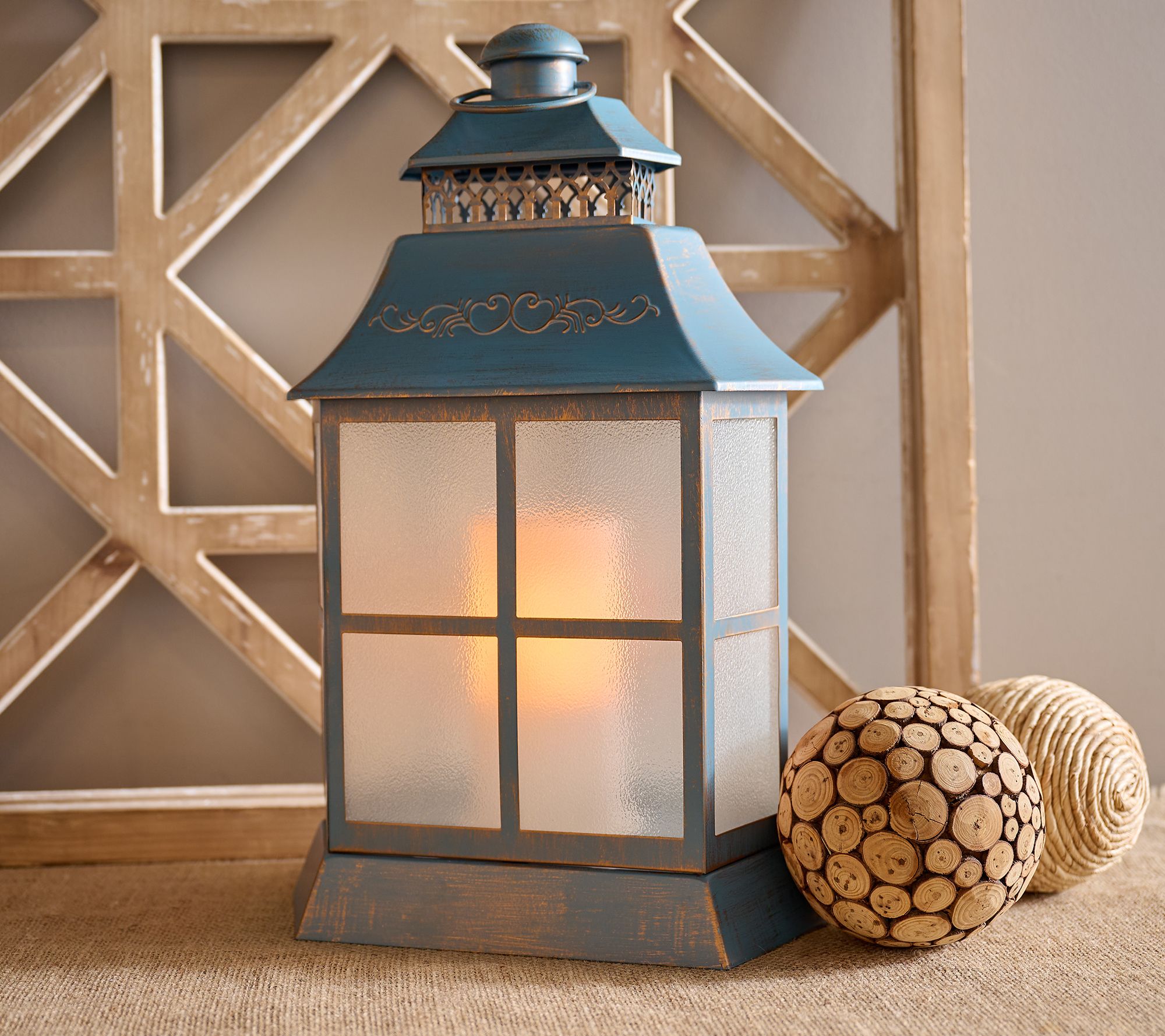 "As Is" 18" Indoor/Outdoor Flickering Flame Lantern by Valerie