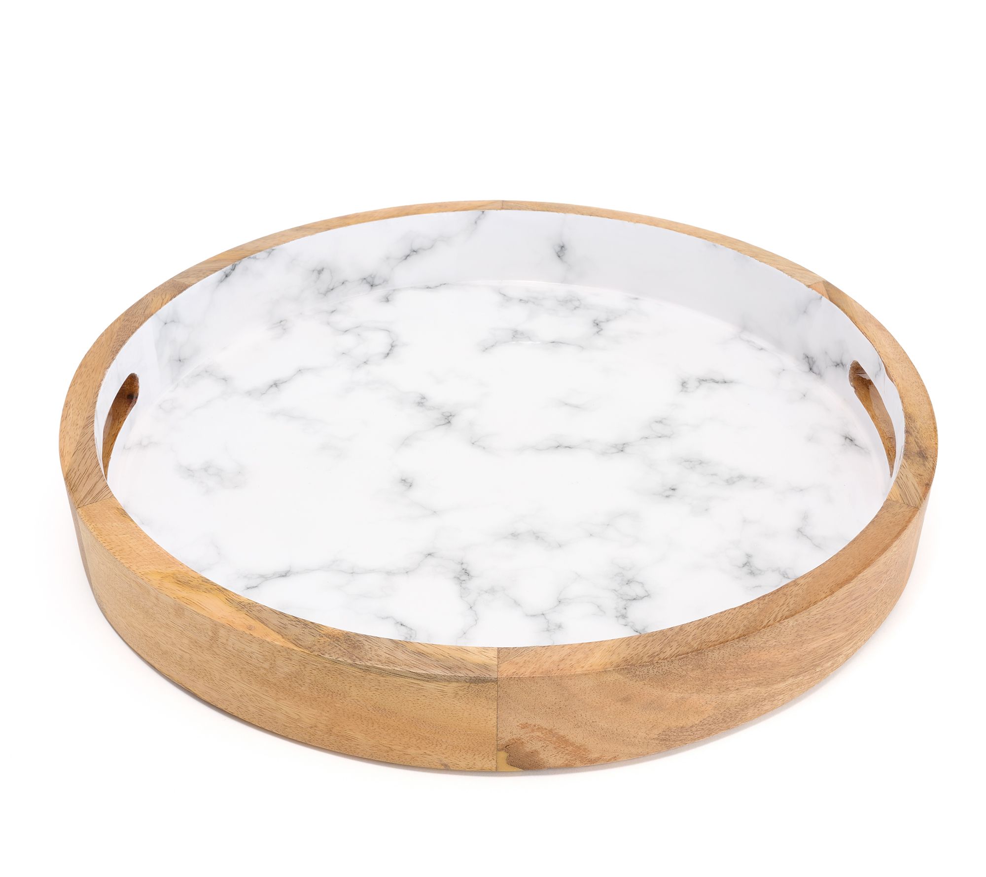 Temp-tations x Alberti 16" Mango Wood Tray with Handles