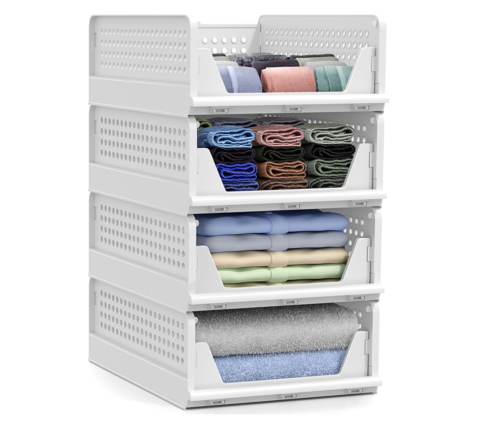 Sorbus Shelf Organizer - Closet Shelf Organizer4 Pack Small