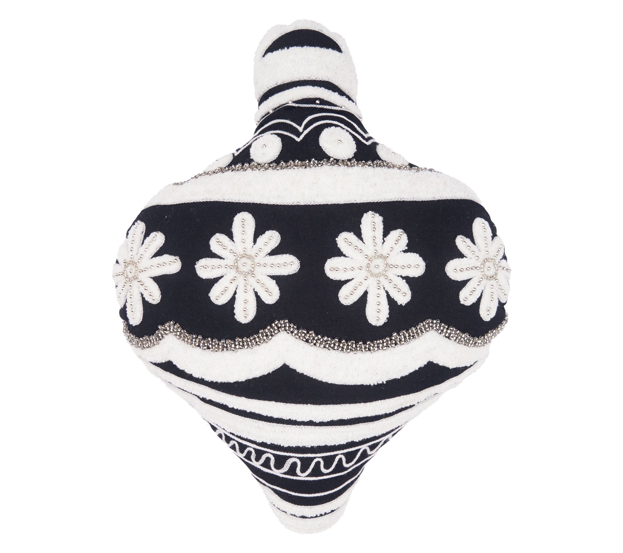 17" x 14" Onyx Ornament Shaped Throw Pillow byValerie