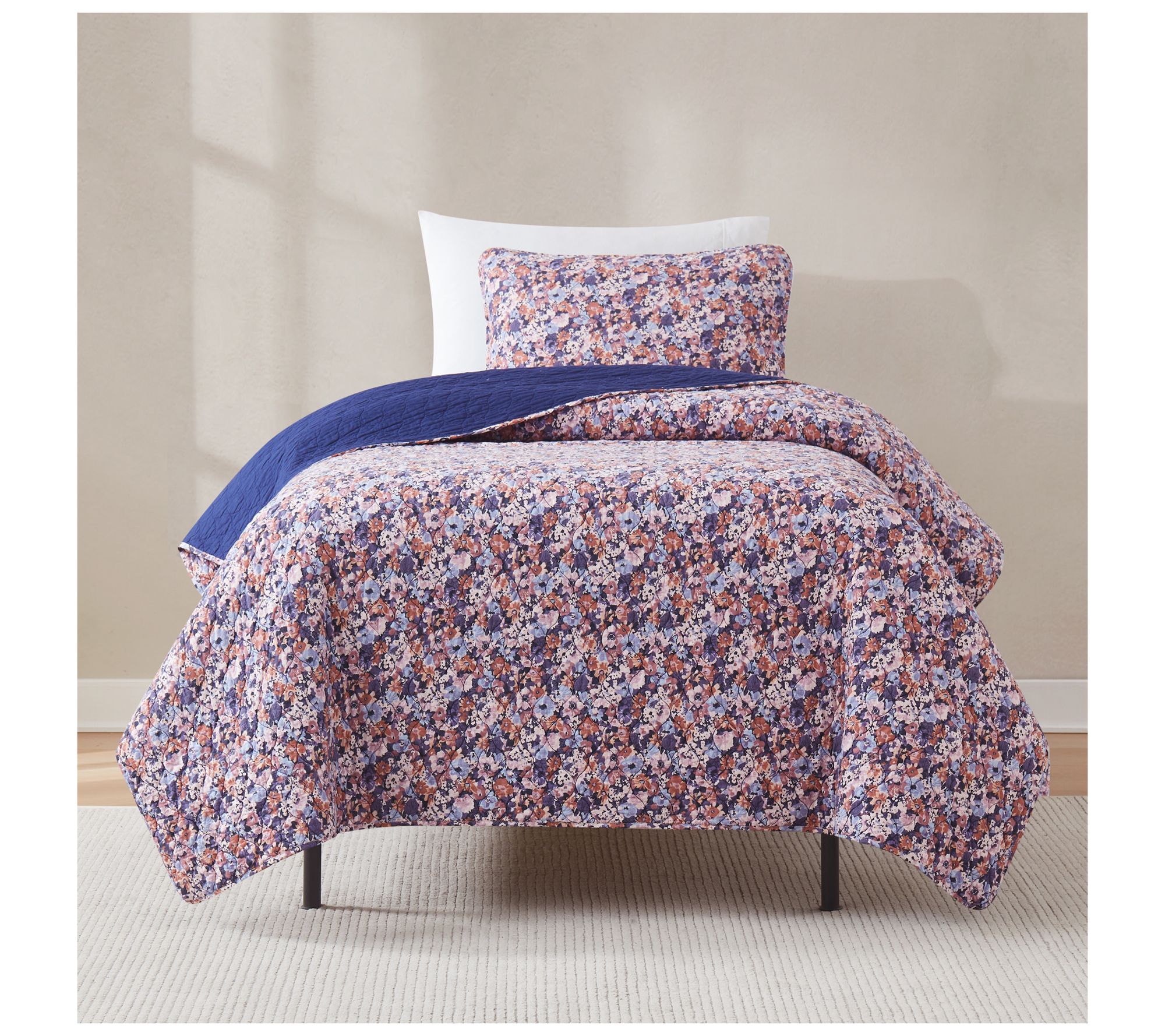 Lush Decor Alic ia Camo Floral Cotton Quilt Se t Twin/Twin XL