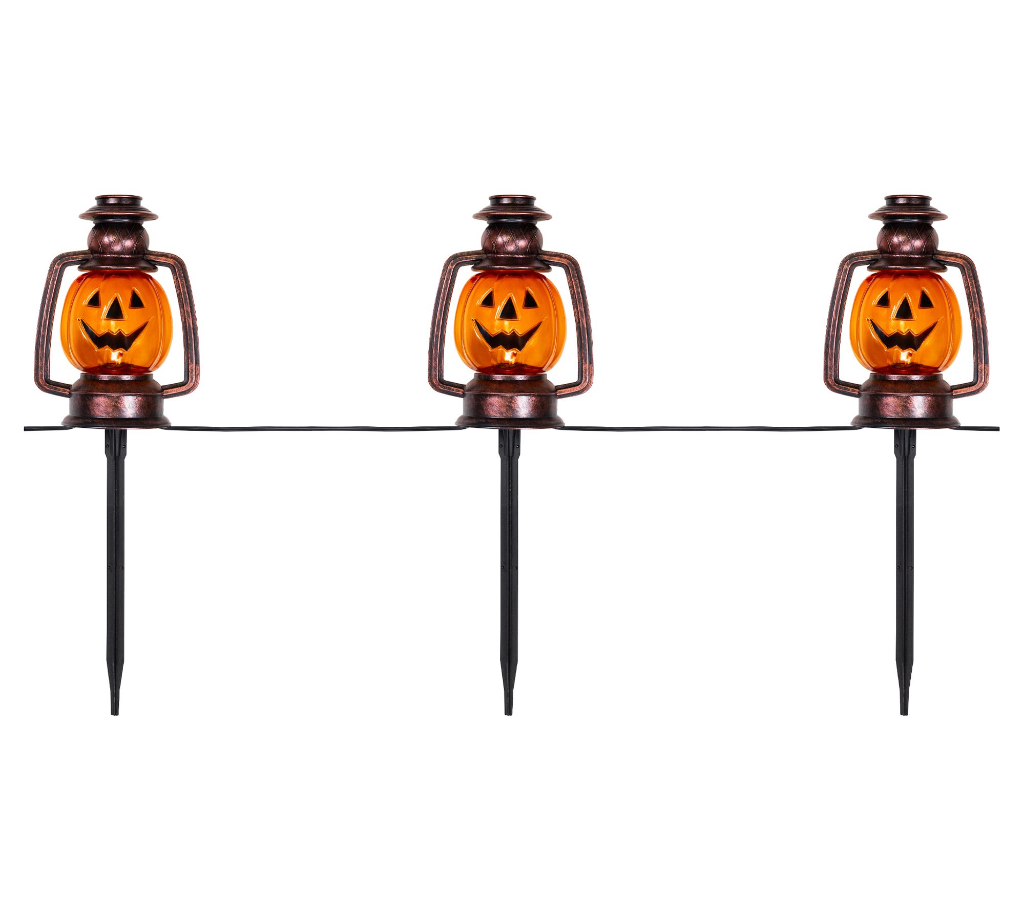 Northlight Set of 3 Jack O' Lantern Pathway Markers 16.75"