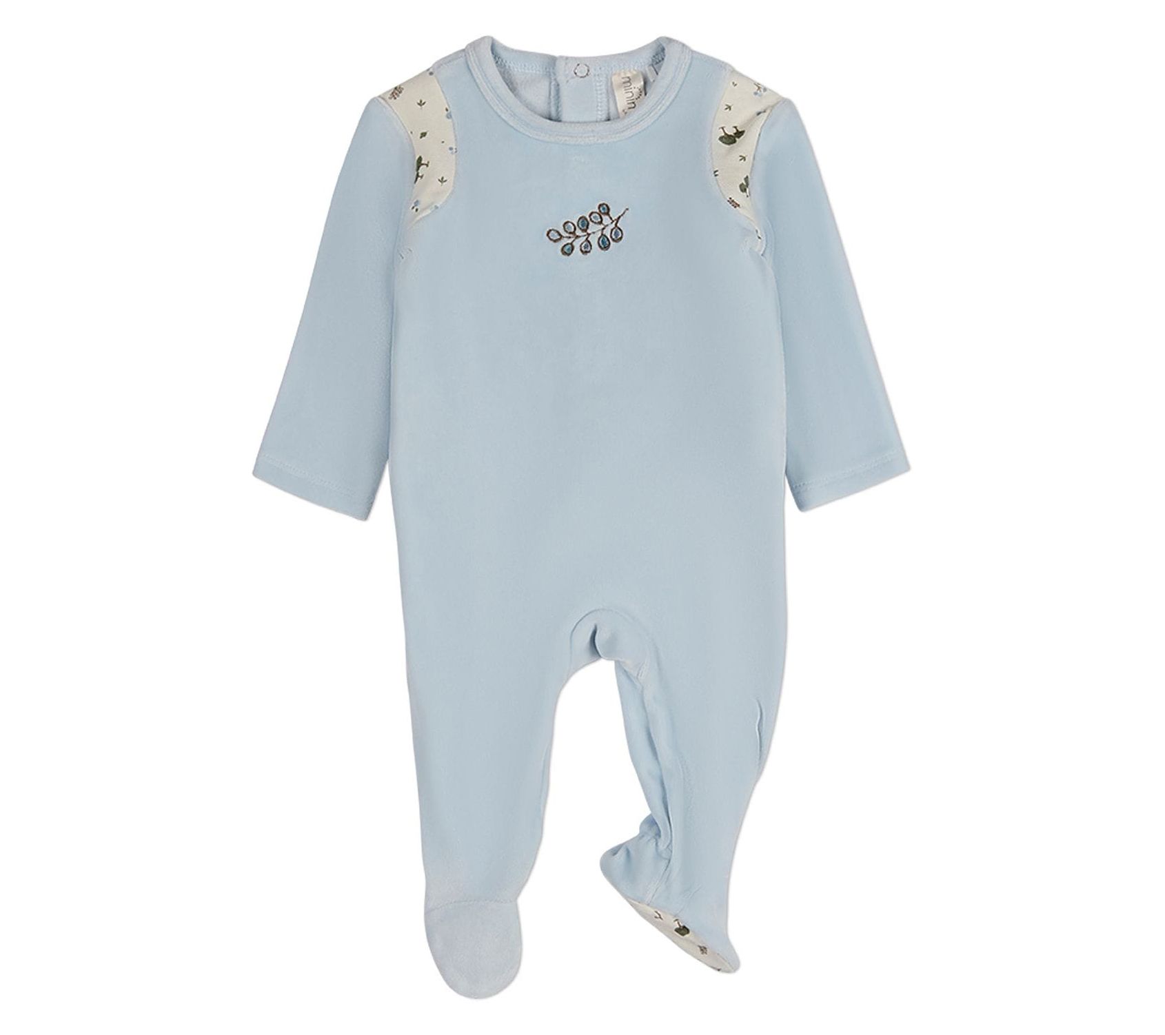 MiniMoi Baby Whimsical Foliage Velour Footie