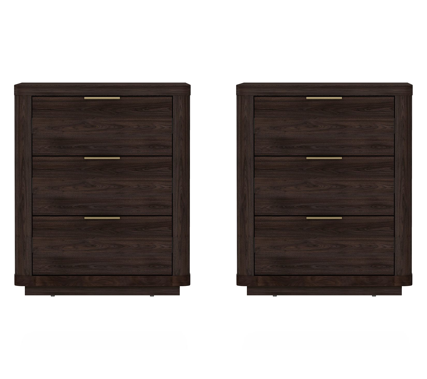Manhattan Comfort Evelyn Nightstand with 3 Drawers - Set of 2