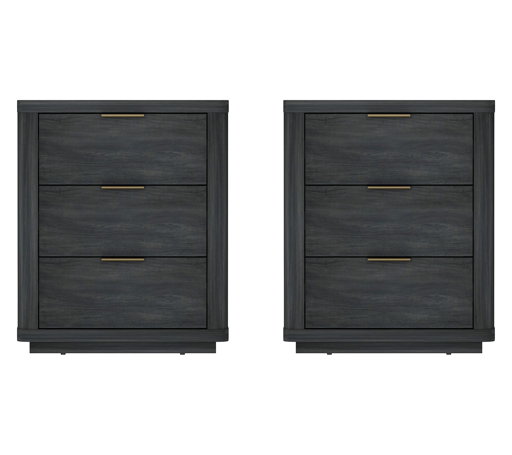 Manhattan Comfort Evelyn Nightstand with 3 Drawers - Set of 2