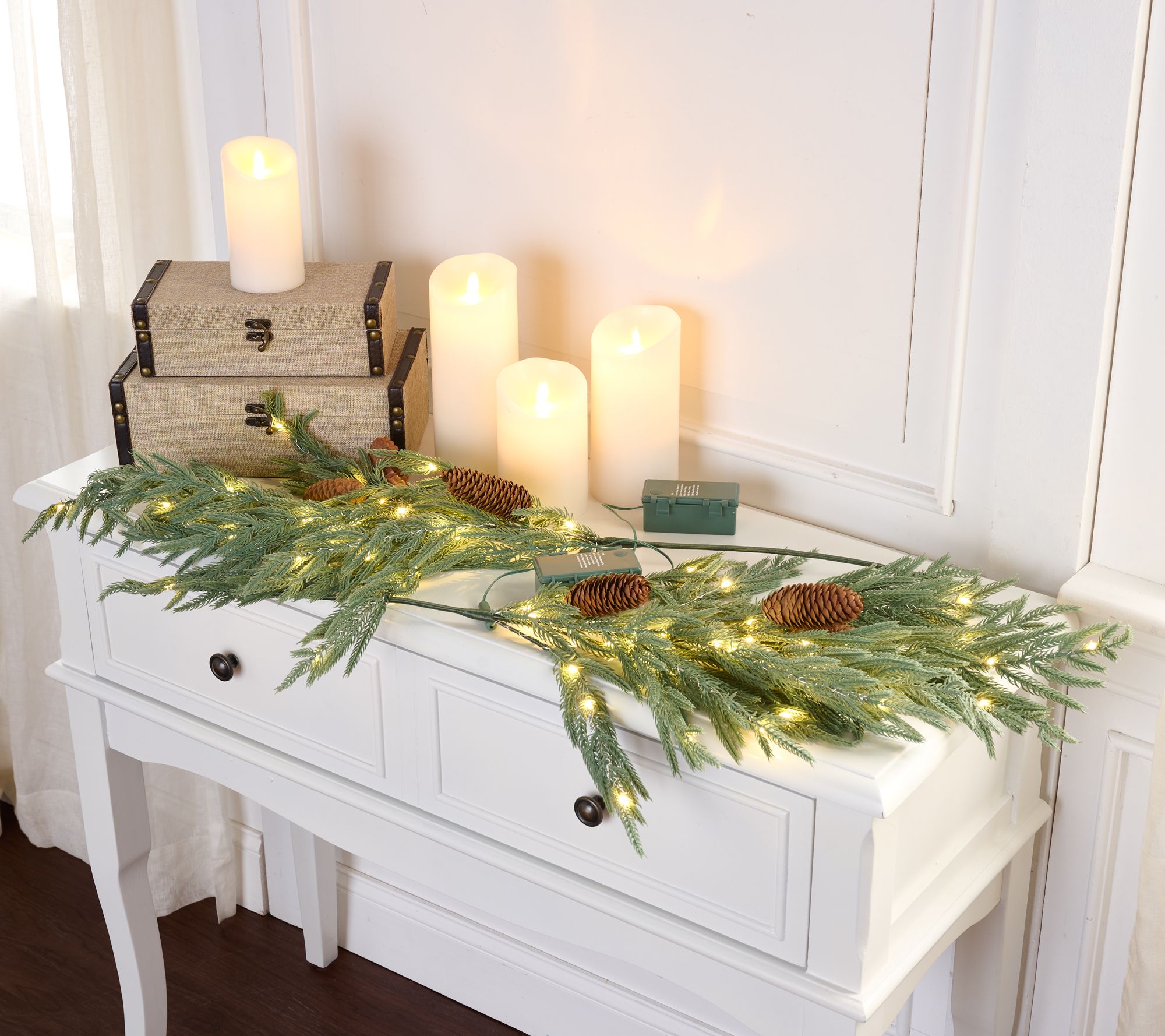 "As Is" Martha Stewart S/2 Illuminated 36" Blue Spruce Branch Picks