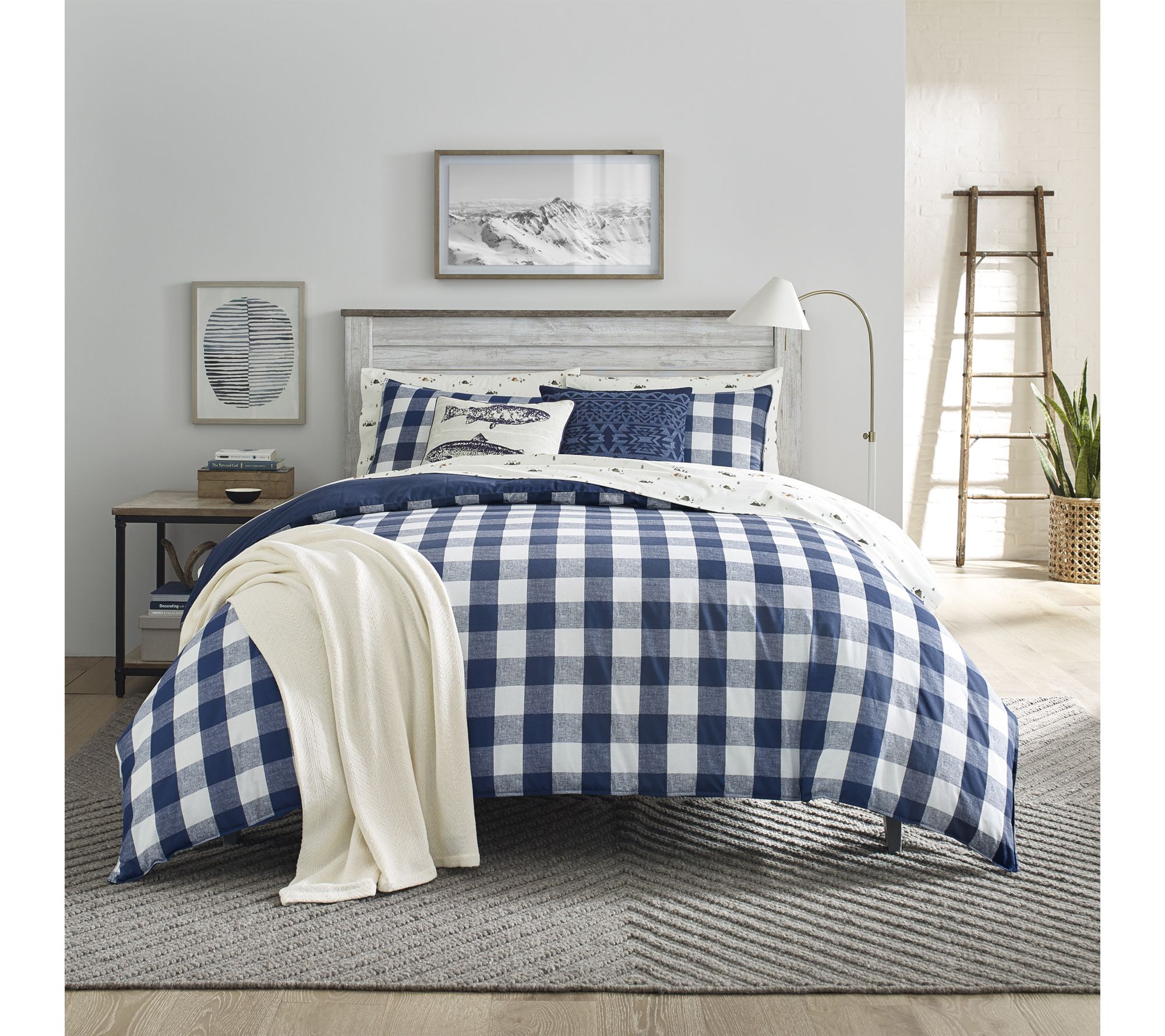 Eddie Bauer Lakehouse Plaid Blue Full/Queen Comforter Set