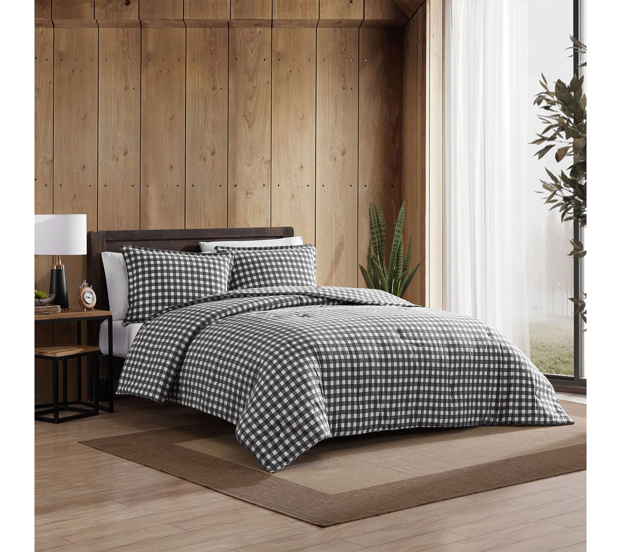 Eddie Bauer Preston Grey Flannel King Duvet Cover Set