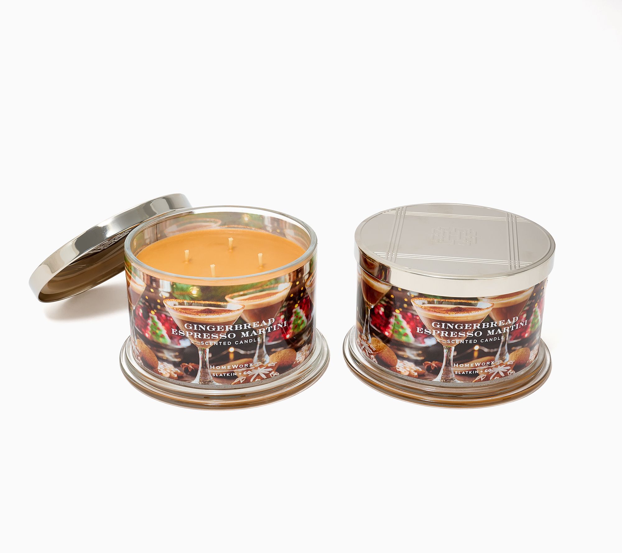 HomeWorx by Slatkin + Co. S/2 18oz Gingerbread Espresso Candle