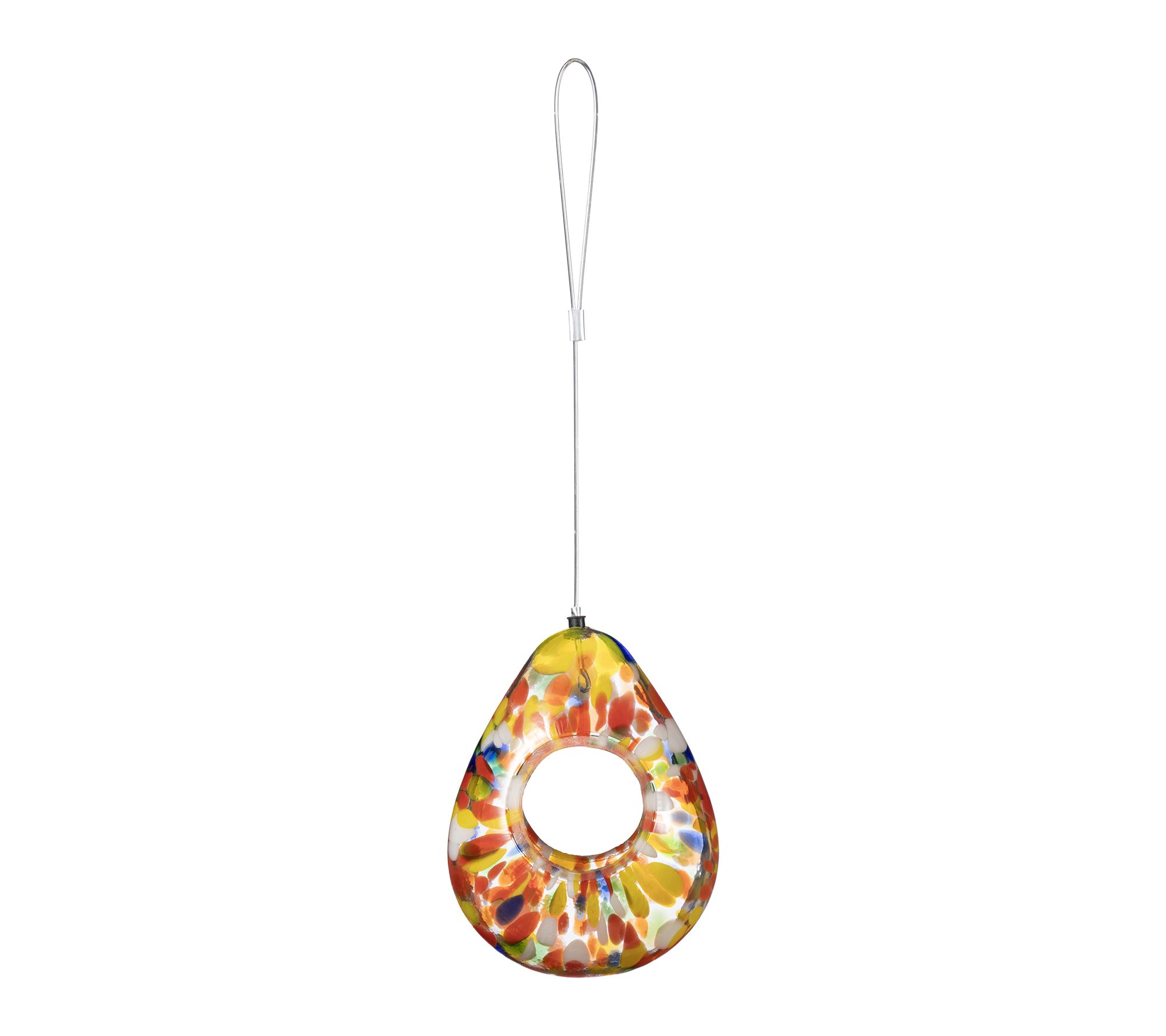 Glitzhome 6.75''H Glass Water Drop Hanging DotsBirdfeeder