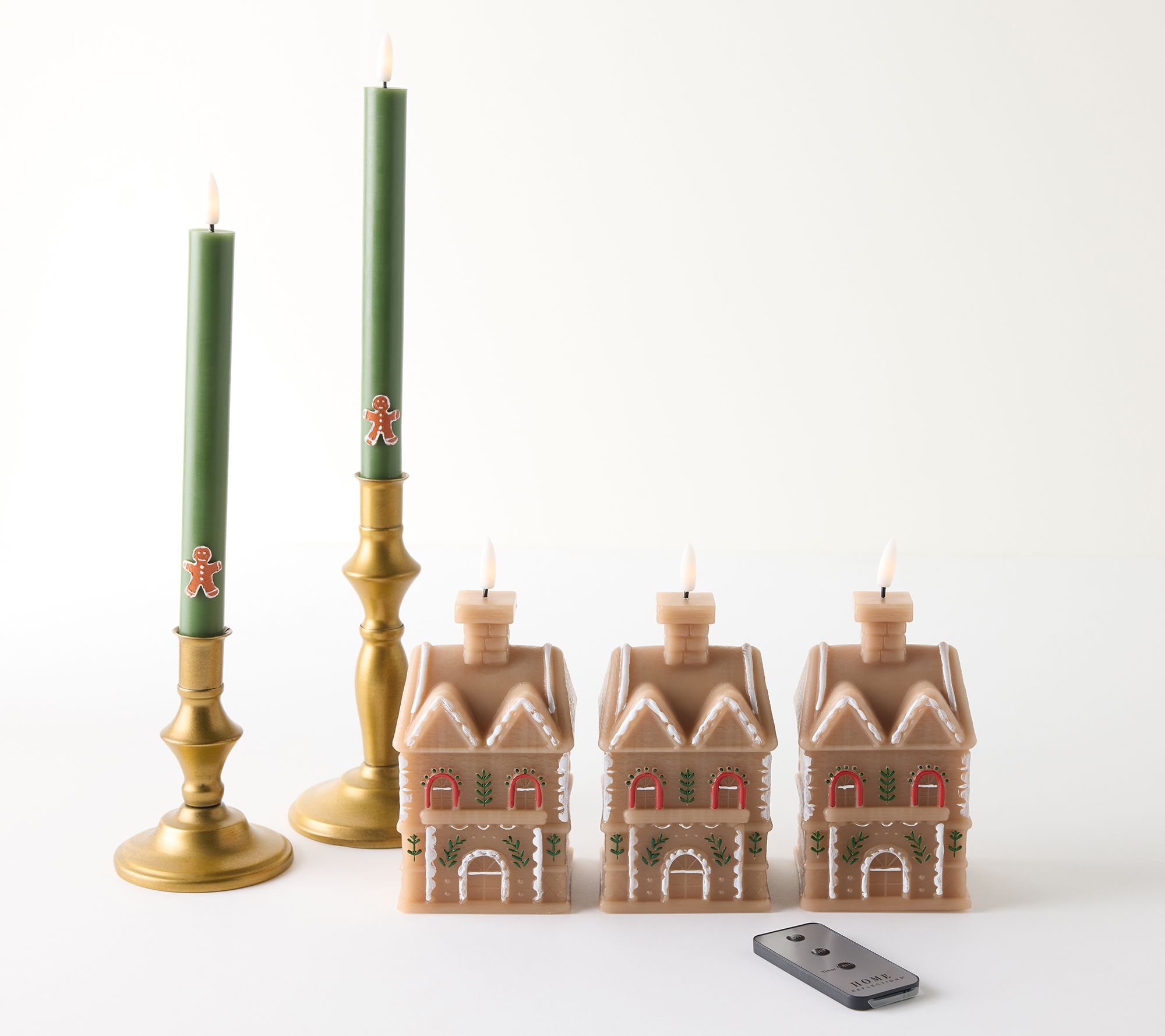  Home Reflections S/5 Figural & Taper Flameless Candles