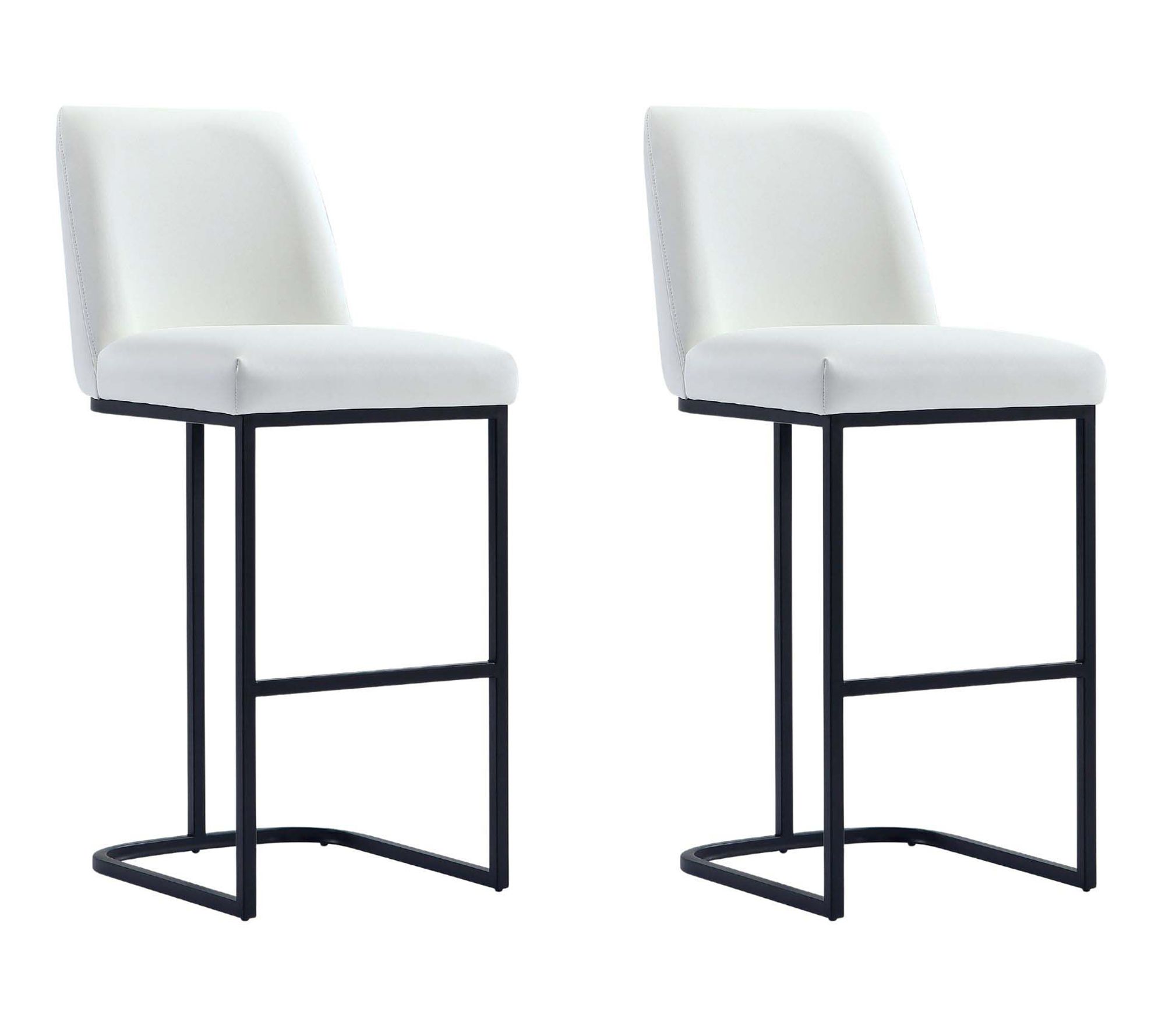 Manhattan Comfort Serena Metal Upholstered Barstool - Set of 2