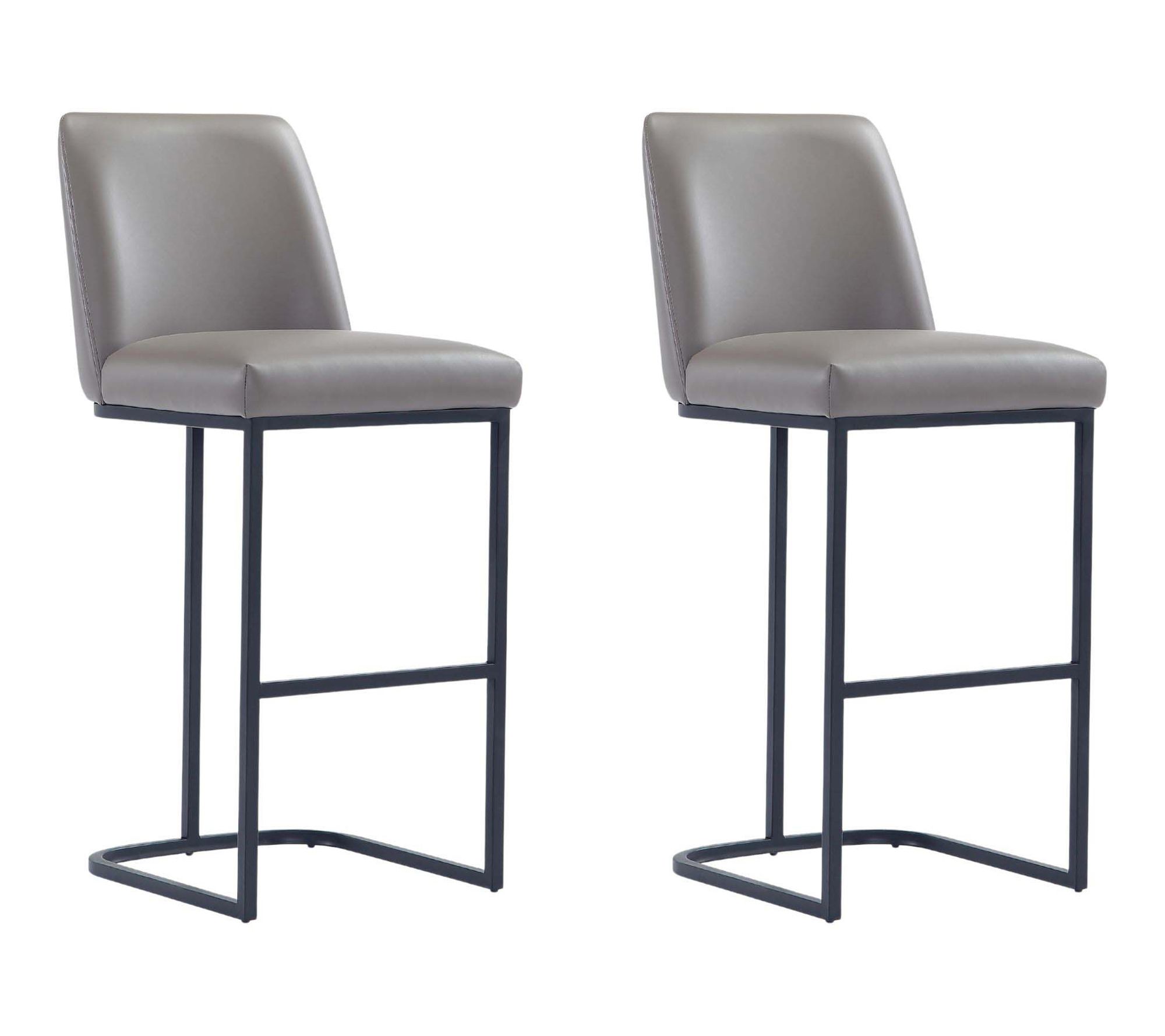 Manhattan Comfort Serena Metal Upholstered Barstool - Set of 2