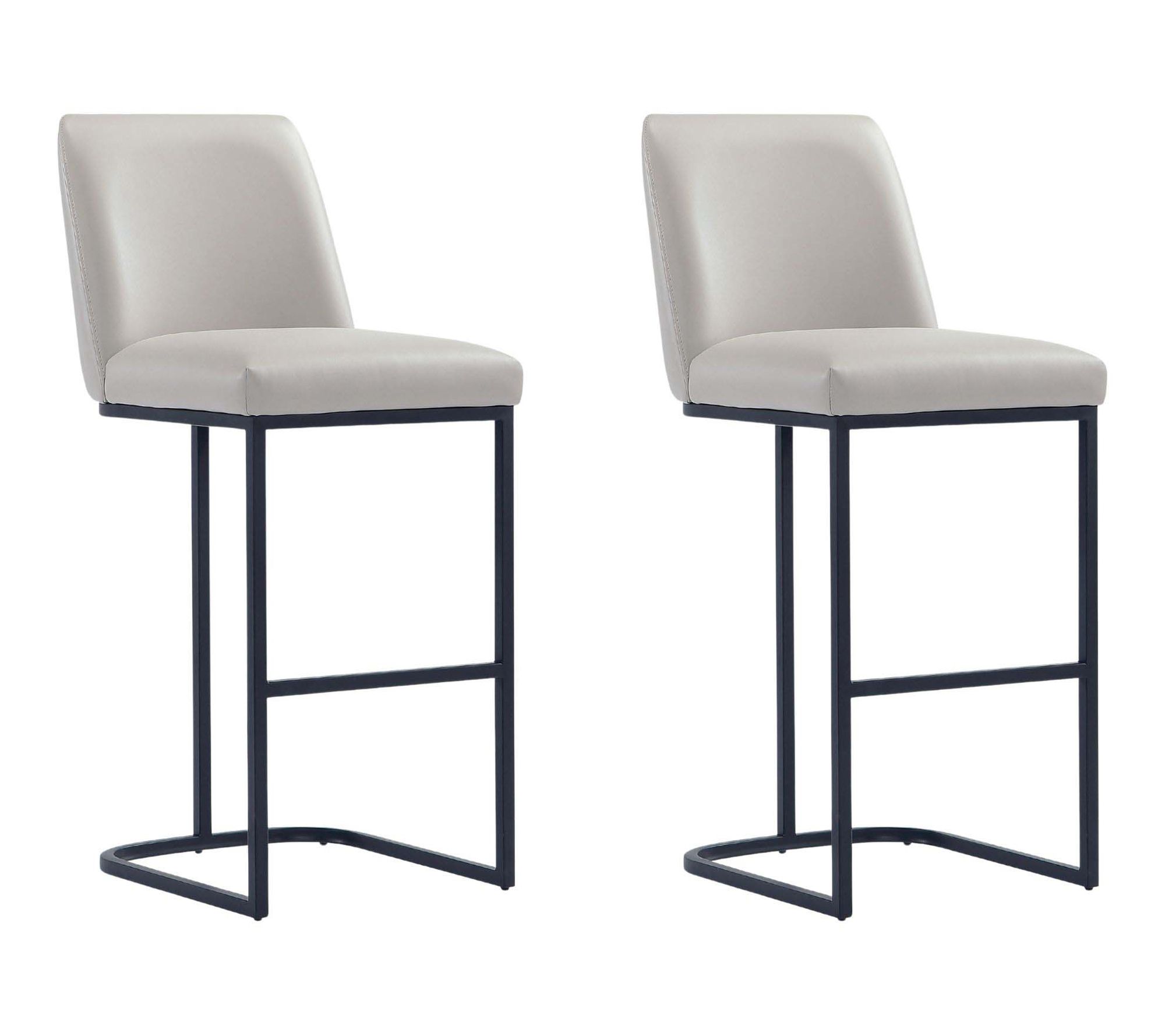 Manhattan Comfort Serena Metal Upholstered Barstool - Set of 2