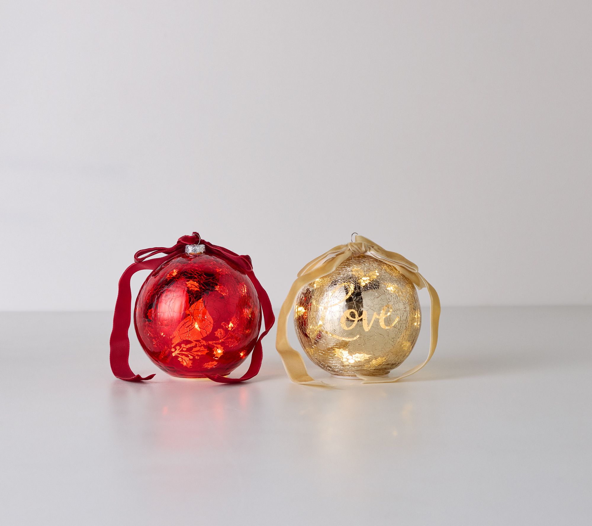 Set of 2 4" Hidden Sphere Ornaments with Gift Box by Kim Gravel