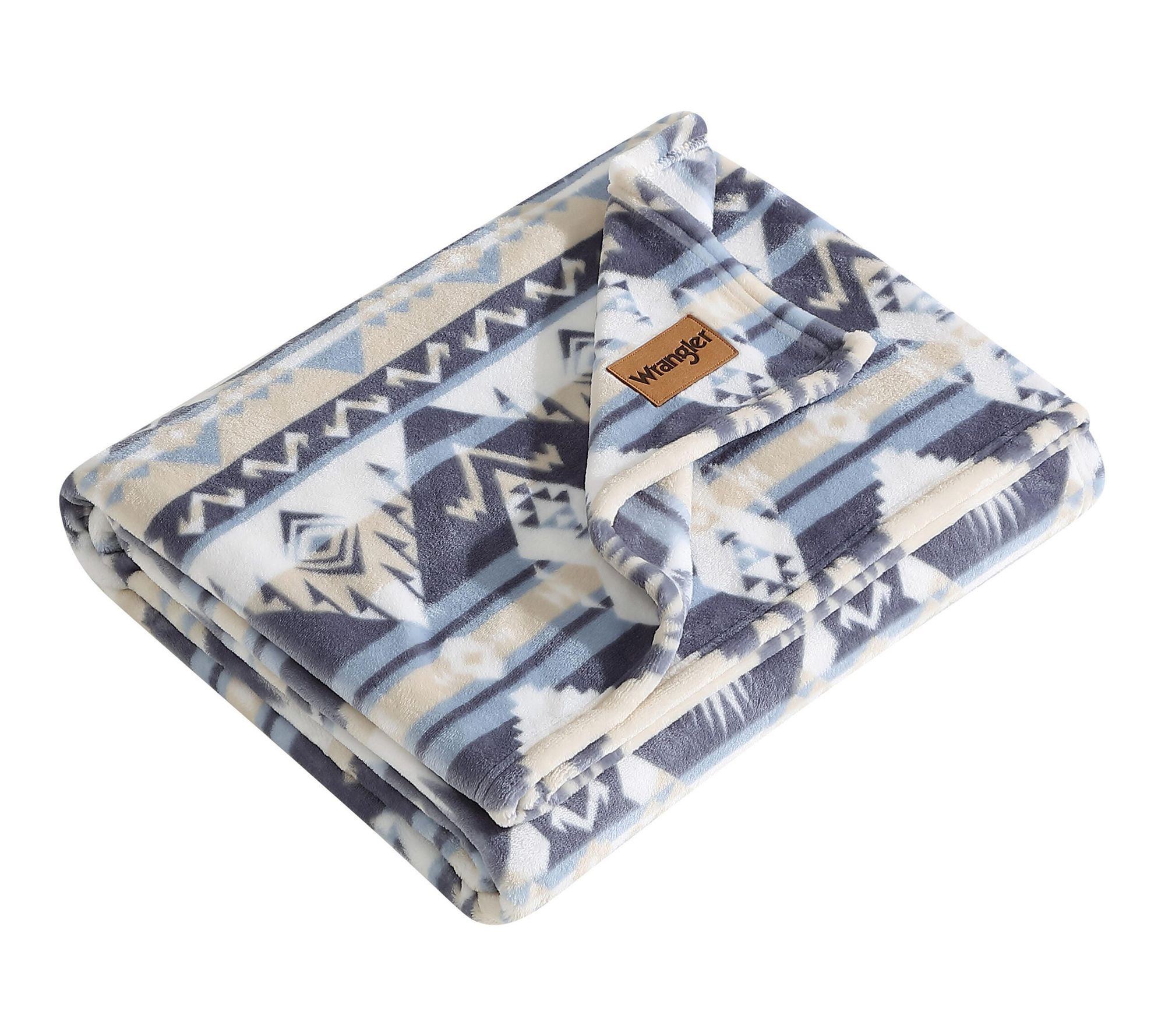 Wrangler Jesse Linen Blue Reversible Plush 50"X70" Throw