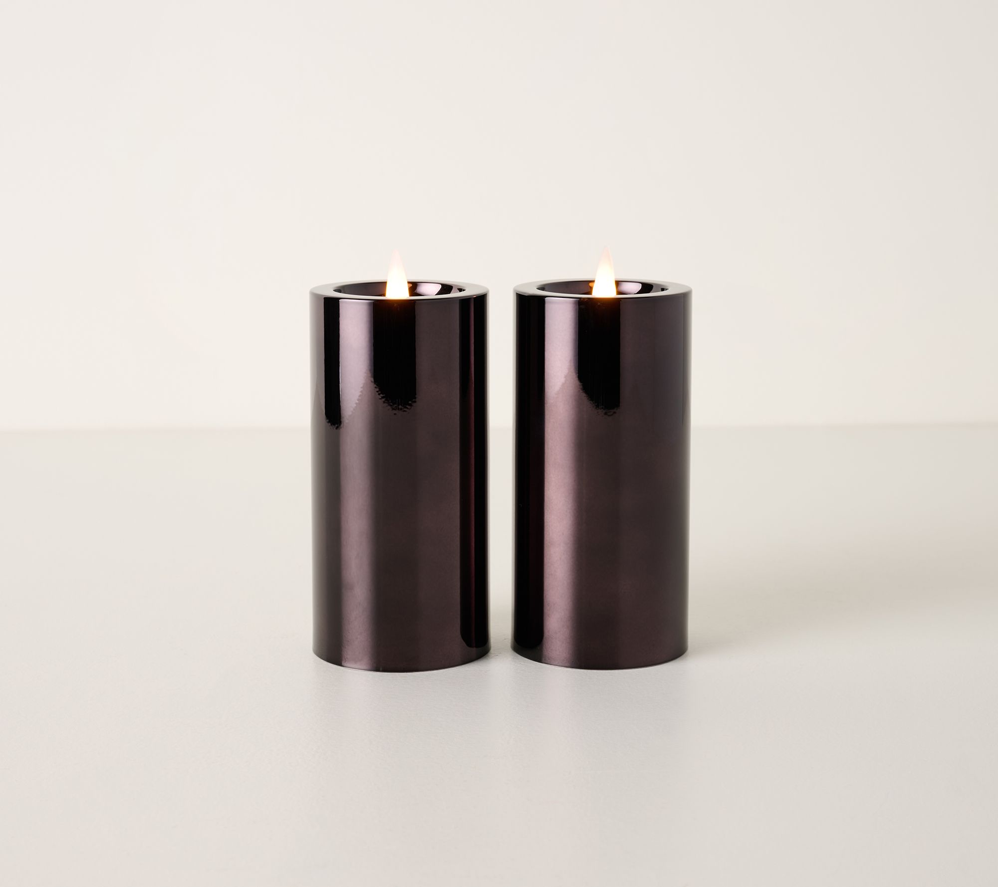 Set of (2) 3x6 Candle Light High Shine Candles by Valerie