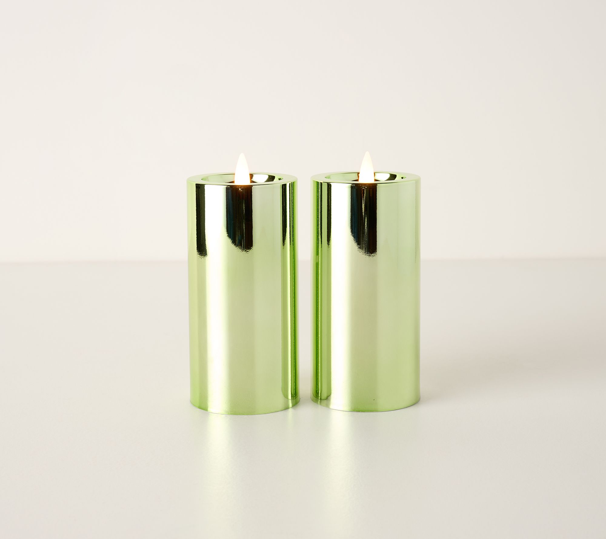 Set of (2) 3x6 Candle Light High Shine Candles by Valerie