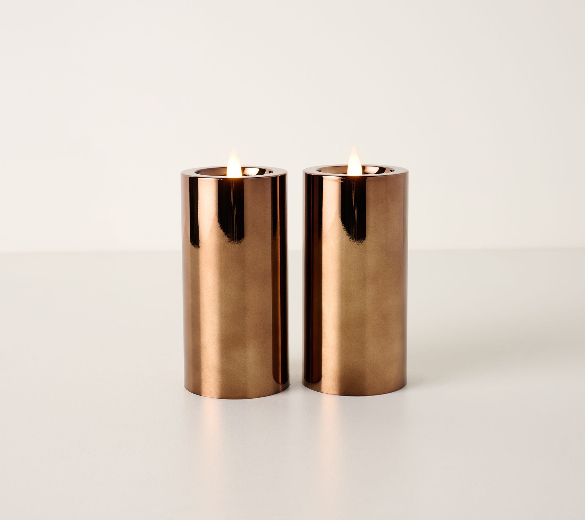 Set of (2) 3x6 Candle Light High Shine Candles by Valerie