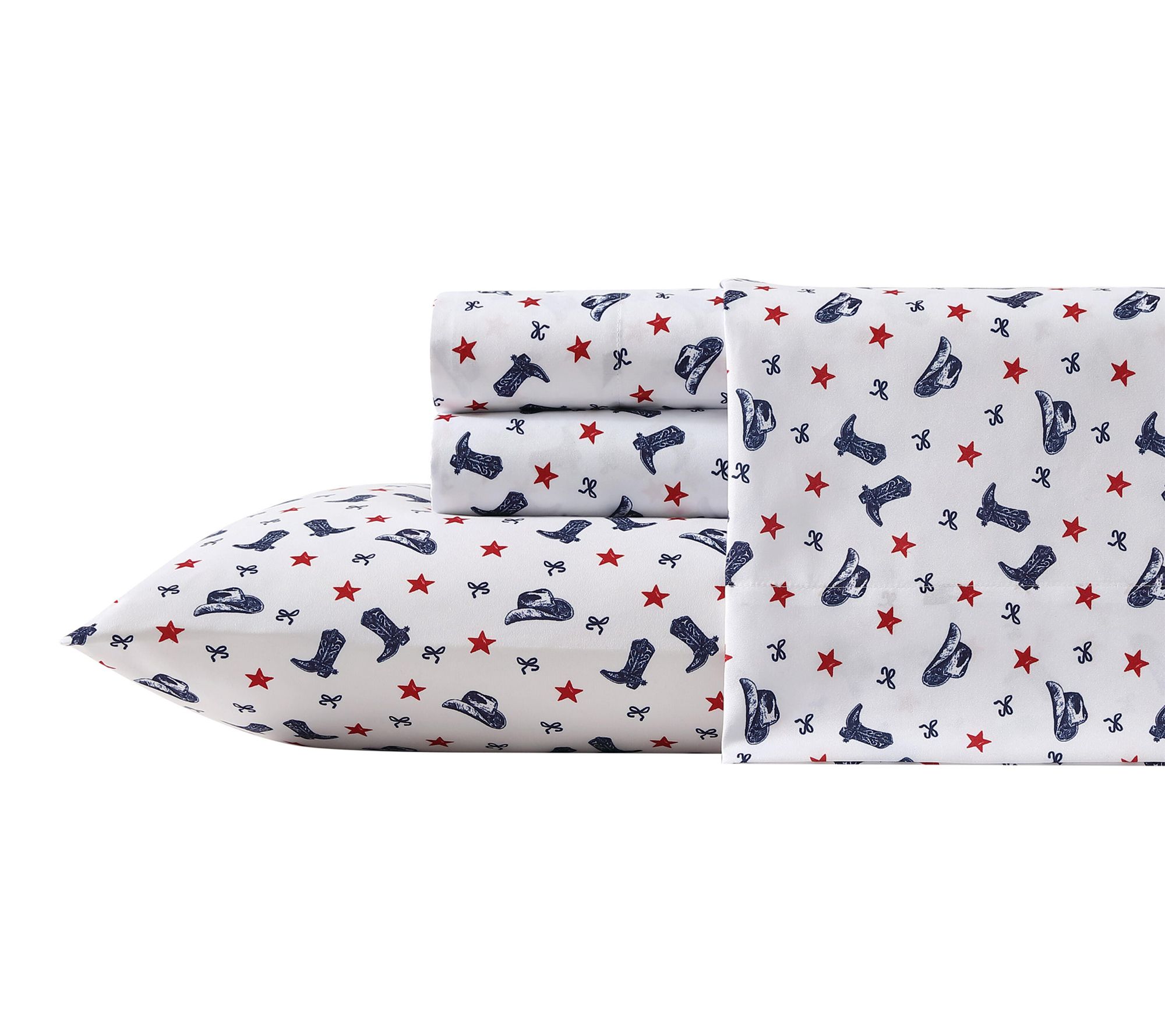  Wrangler Boots N Hats Bow Stars White/Red/BlueFull Sheet Set