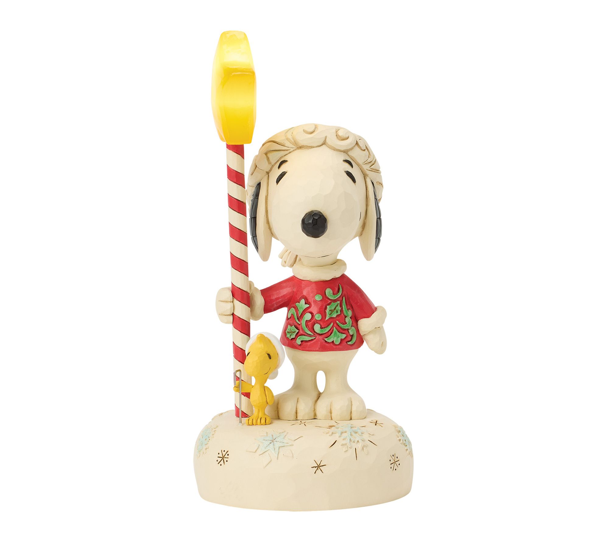 Jim Shore Peanuts Snoopy Light Up Star Staff Figurine 7in H