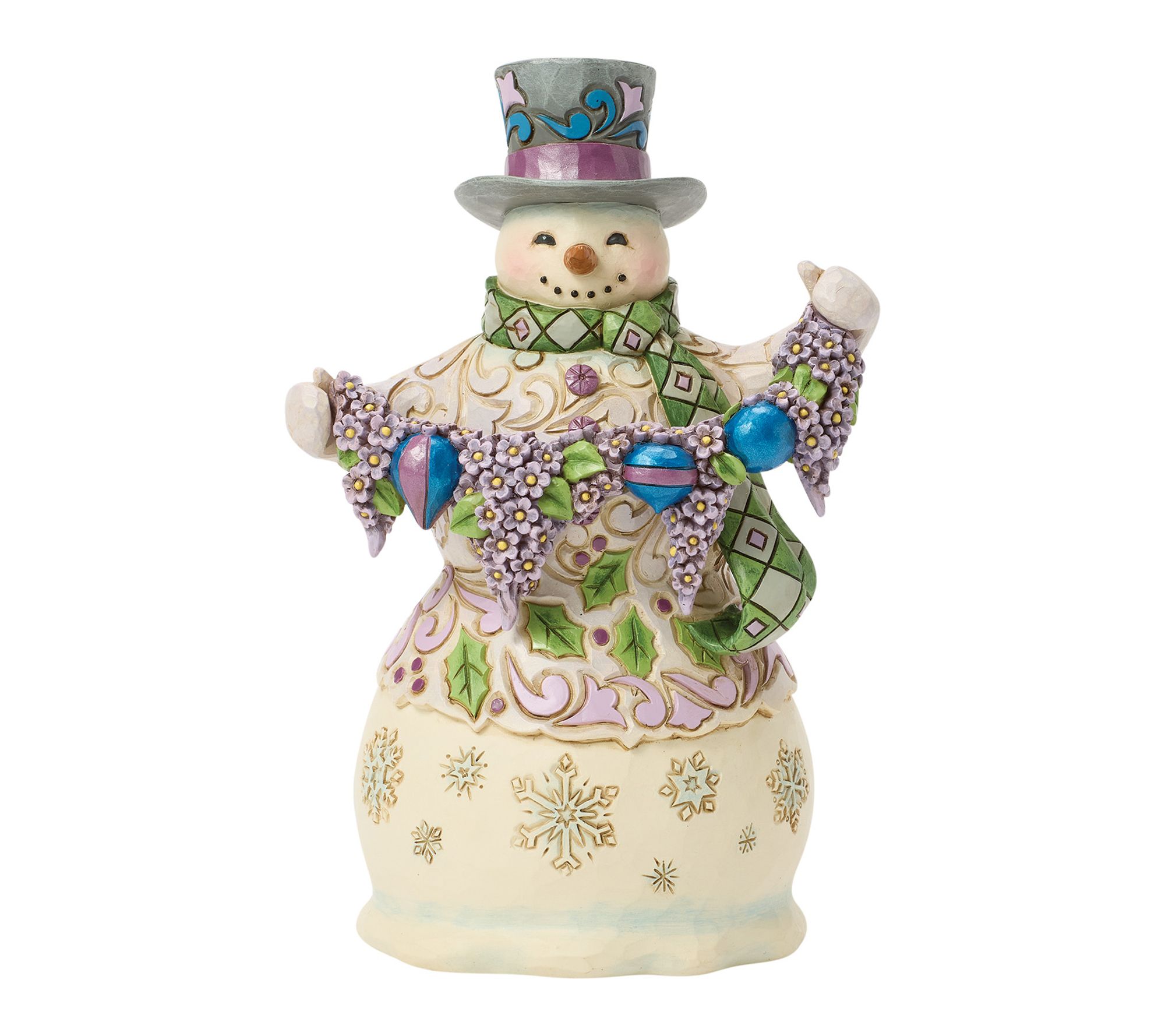 Jim Shore Heartwood Creek Purple Snowman Figurine 6.7in H