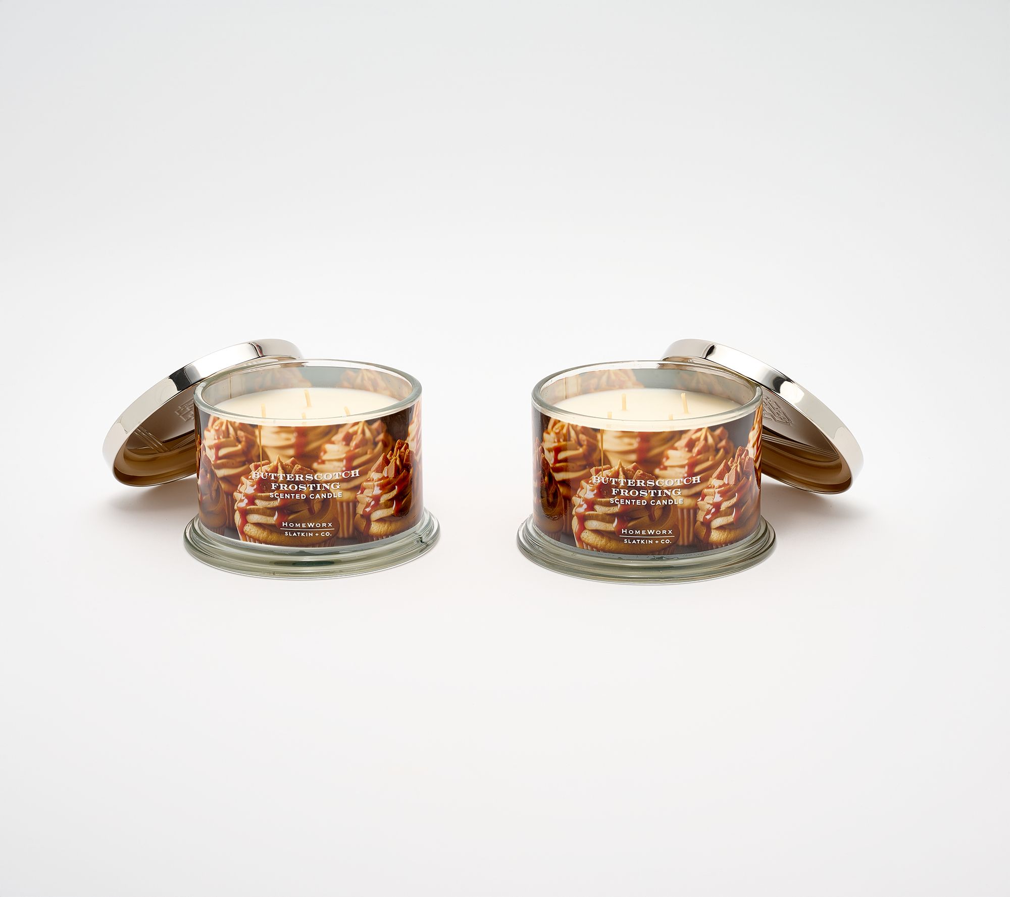 HomeWorx by Slatkin + Co. S/2 18oz Butterscotch Frosting Candle
