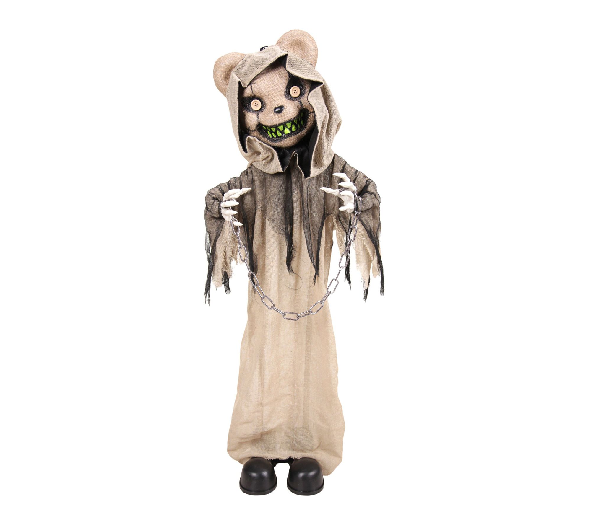 Haunted Hill Farm 3.3-Ft. Standing Burlap Bear Animatronic