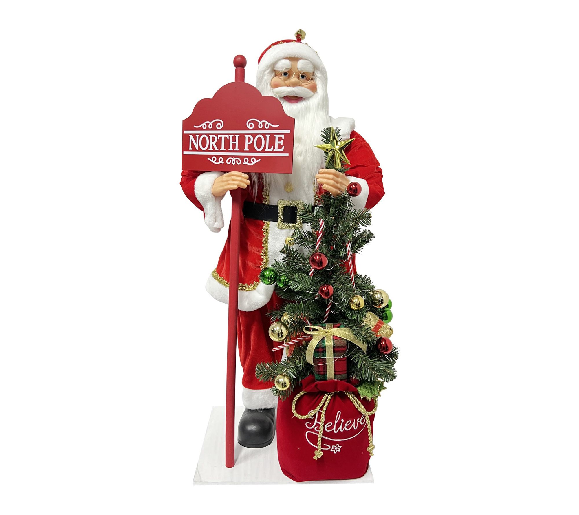 Fraser Hill Farm 3-Ft. Standing Musical Santa Claus Statue