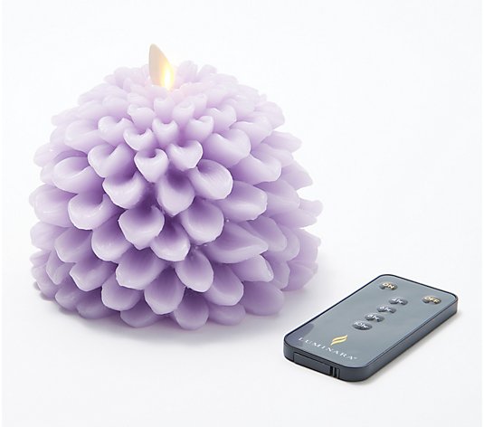 Luminara Flameless Dahlia Flower Figural Candle with Remote