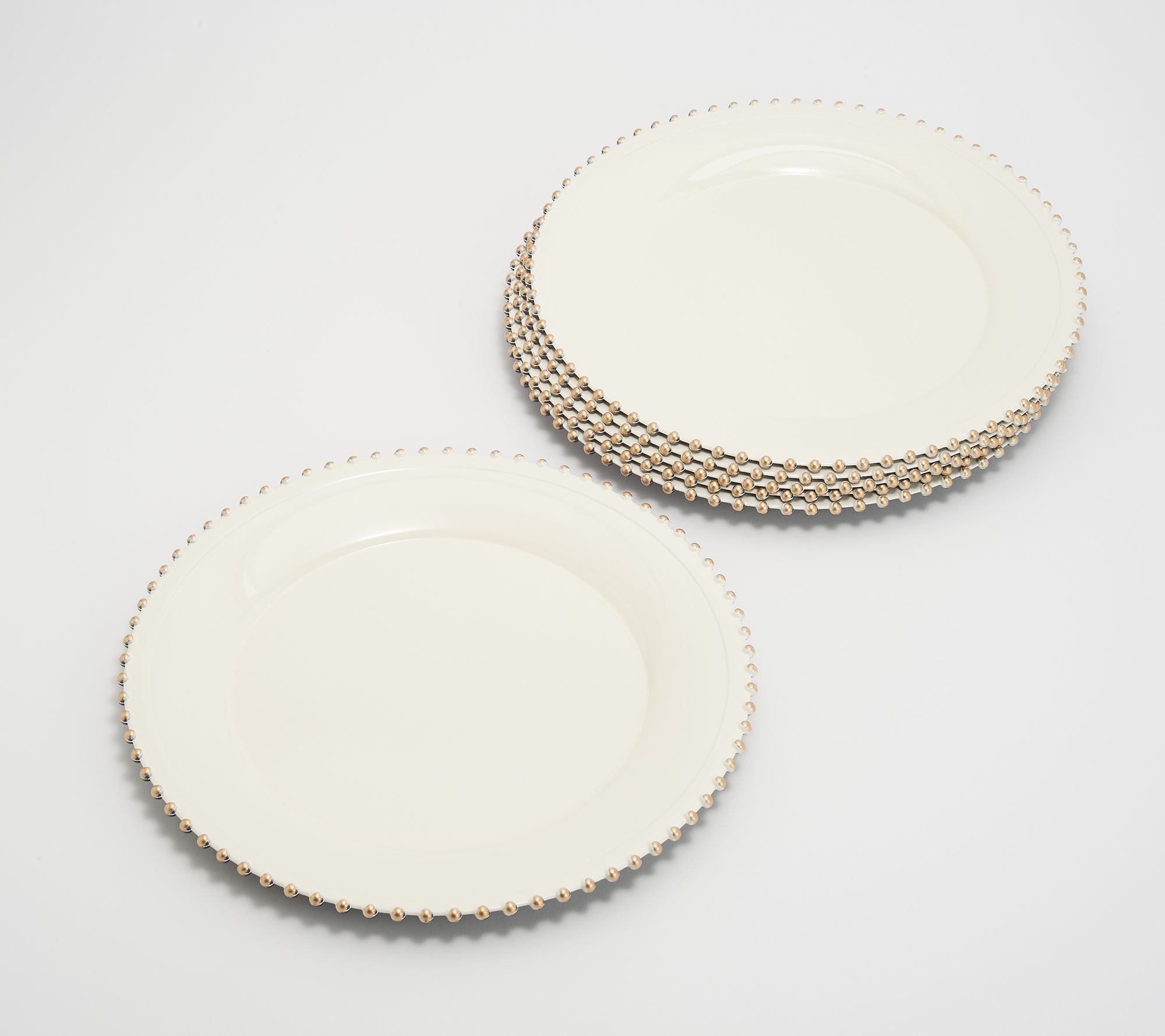 "As Is" Designing Dining Set of 6 13" Beaded Edge Chargers