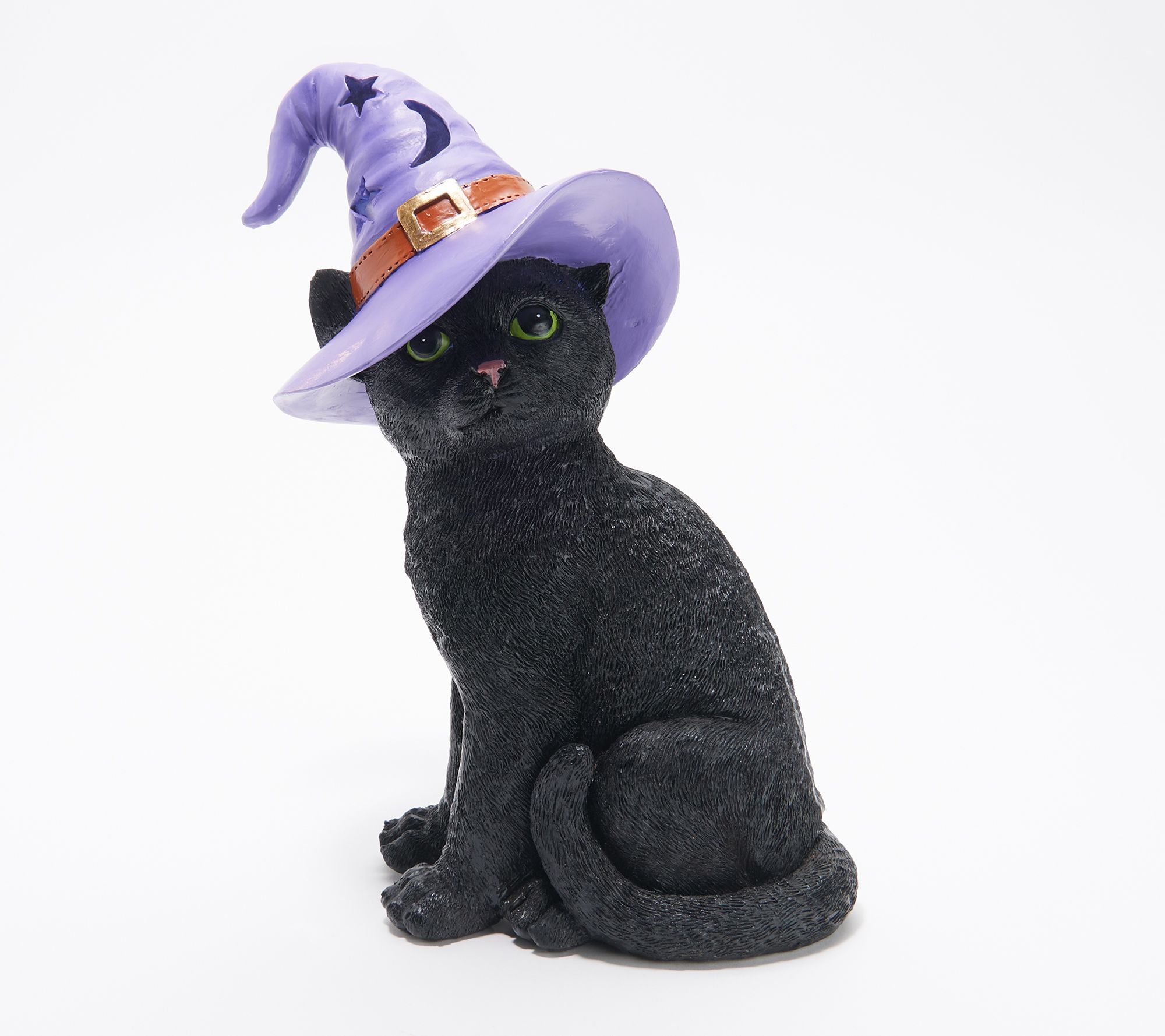 websted Monet utilgivelig Plow & Hearth Halloween Cat with Hat Statuary - QVC.com