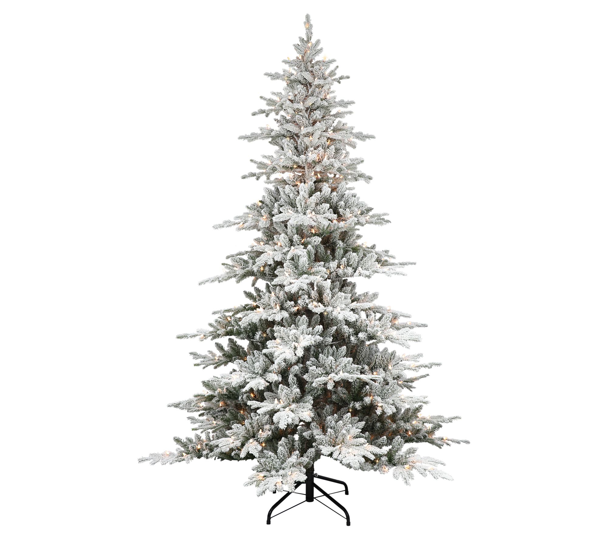 Puleo Pre-Lit 7.5' Flocked Utah Fir Artificial Christmas Tree