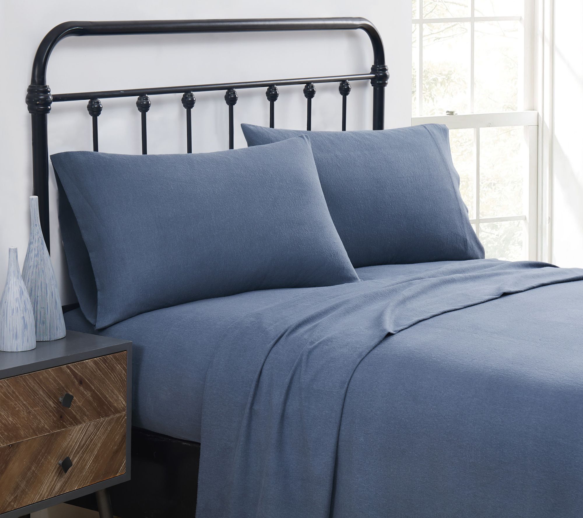 Truly Soft Solid Flannel 4 Piece King Sheet Set