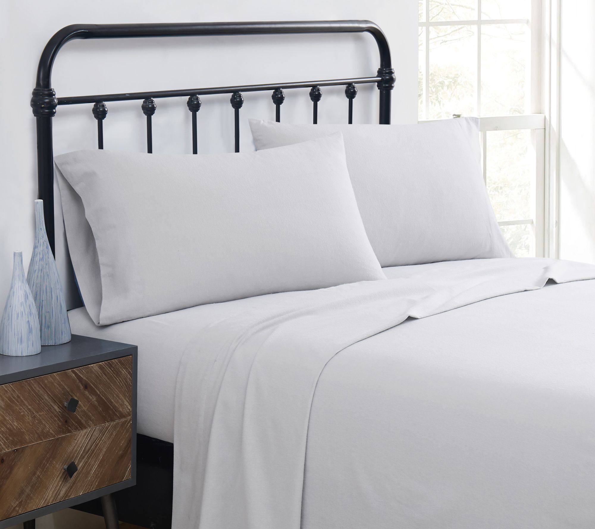 Truly Soft Solid Flannel 4 Piece King Sheet Set