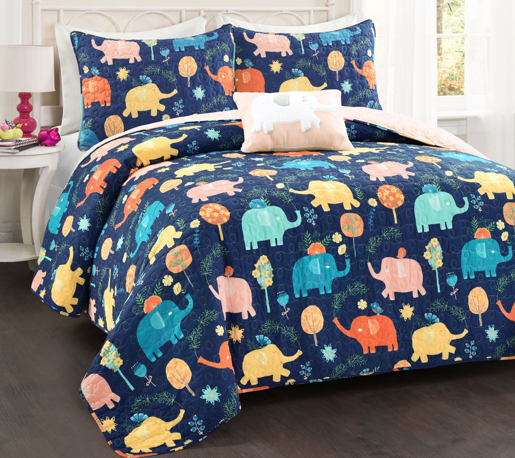Lush Decor Hygge Elephant Quilt 4Pc Set Full/Queen