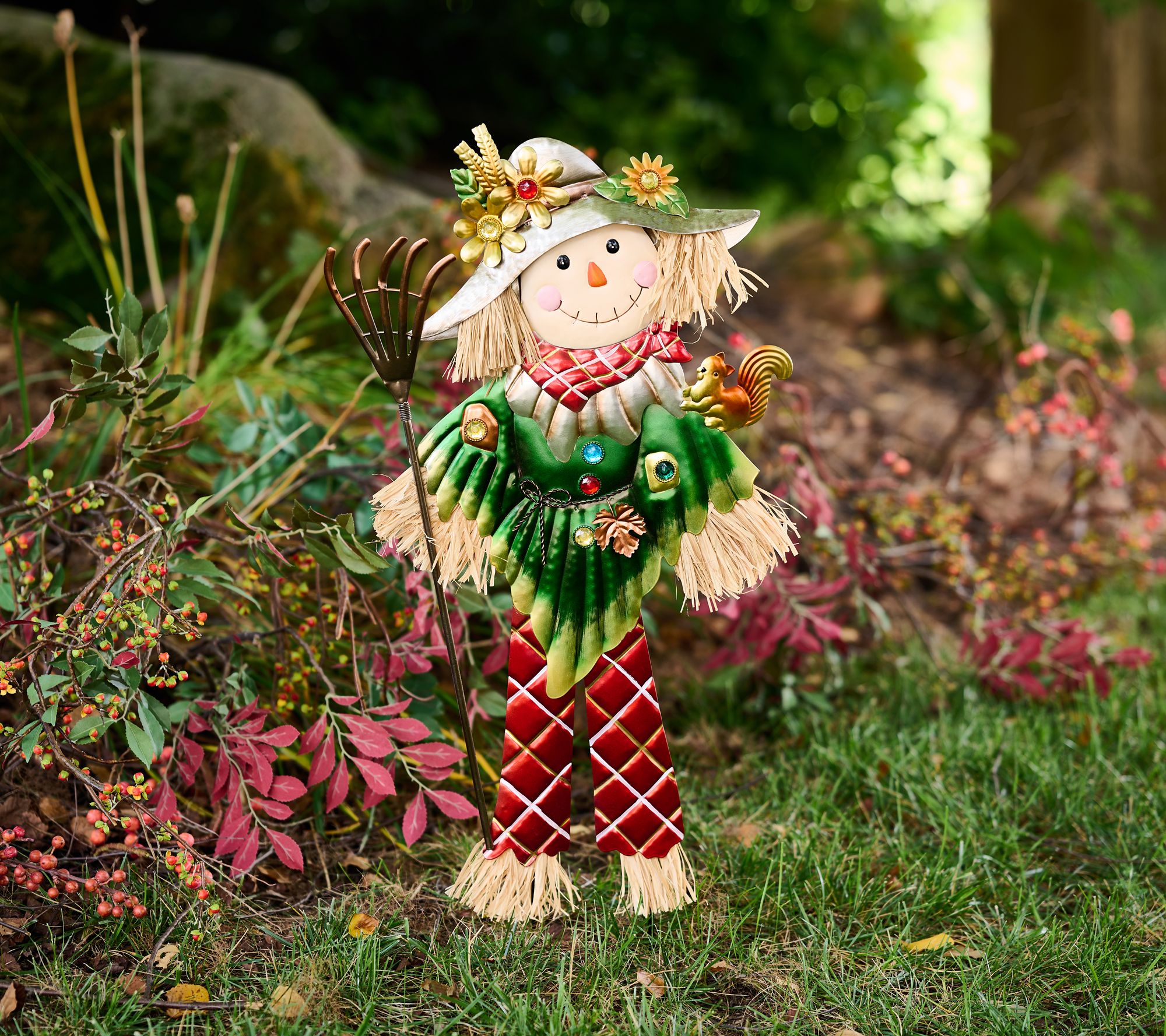 Harvest Scarecrow Lighted Water Lantern with Swirling Glitter - 2648730-Scarecrow by Gerson