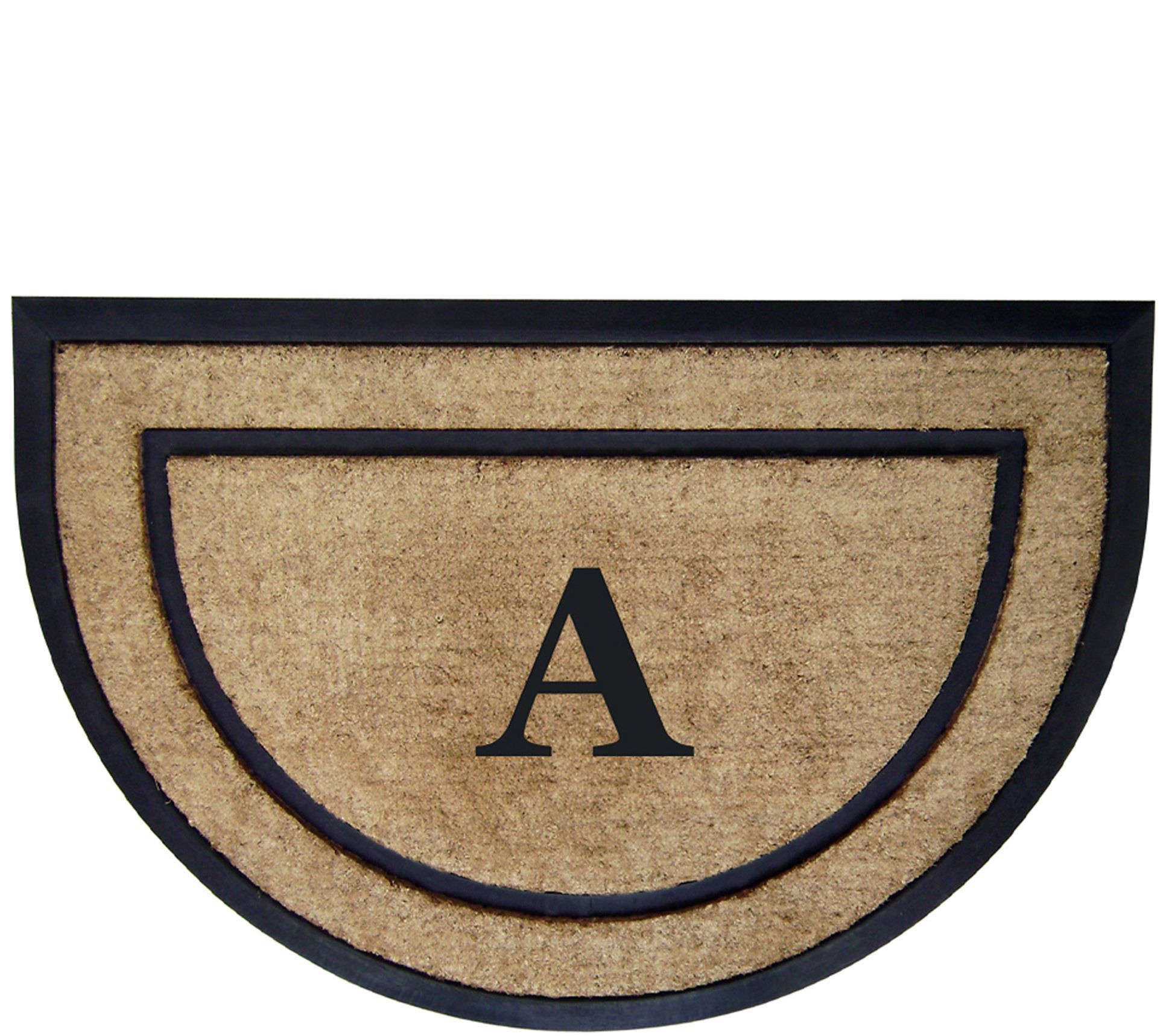 Nedia Home Monogrammed 24" x 36" Half-Round Doo rmat