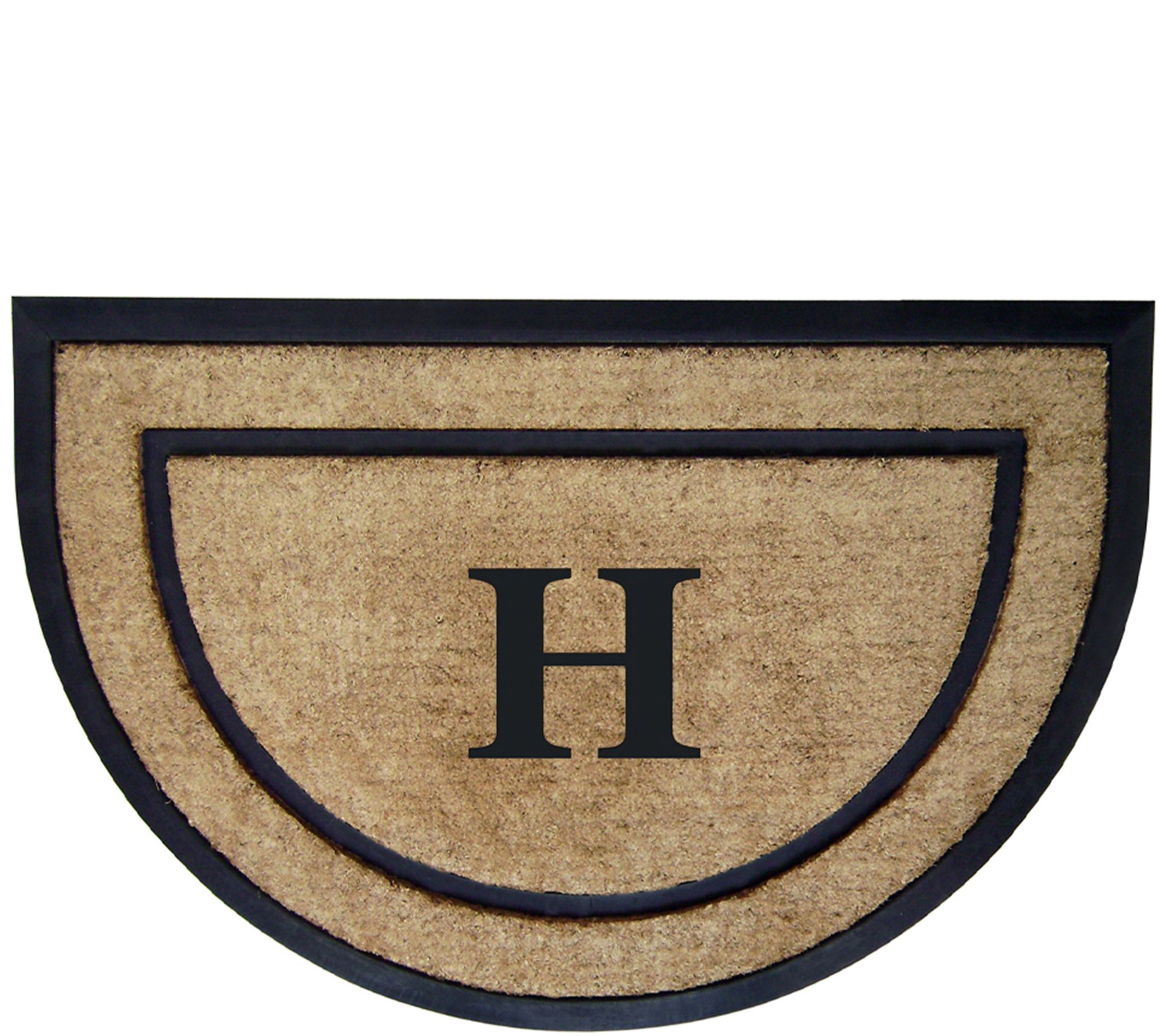Nedia Home Monogrammed 24" x 36" Half-Round Doormat