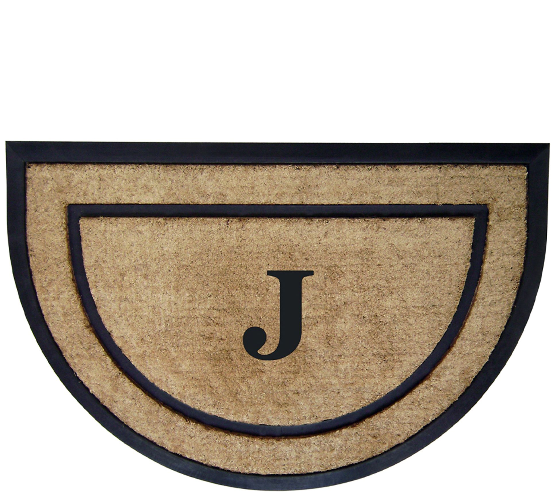 Nedia Home Monogrammed 24" x 36" Half-Round Doormat