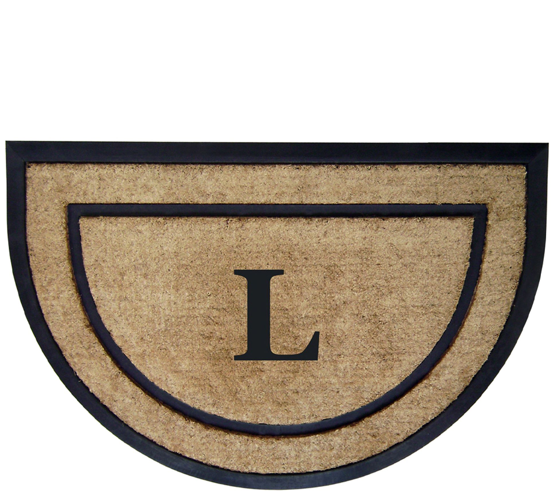Nedia Home Monogrammed 24" x 36" Half-Round Doormat