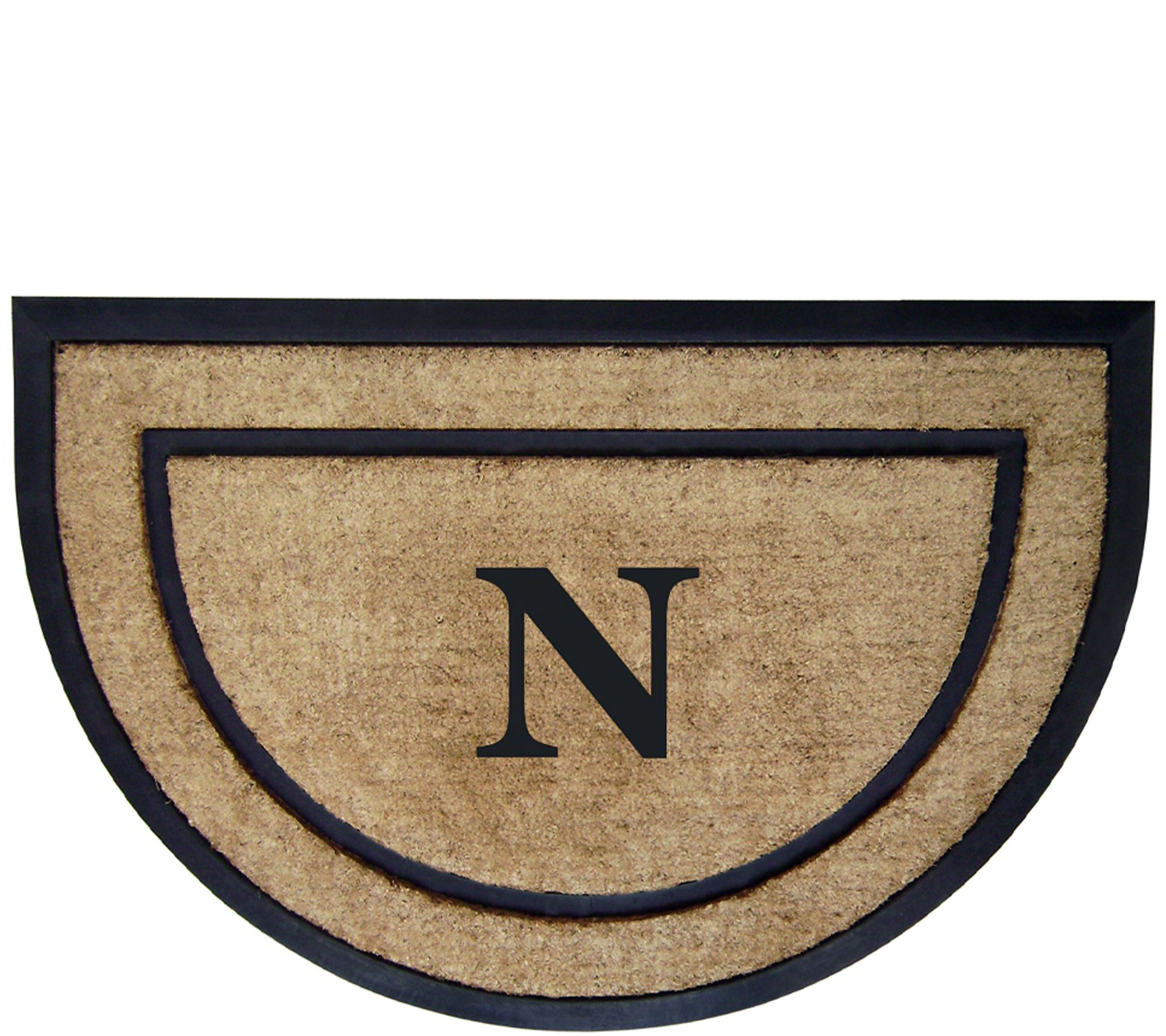 Nedia Home Monogrammed 24" x 36" Half-Round Doormat