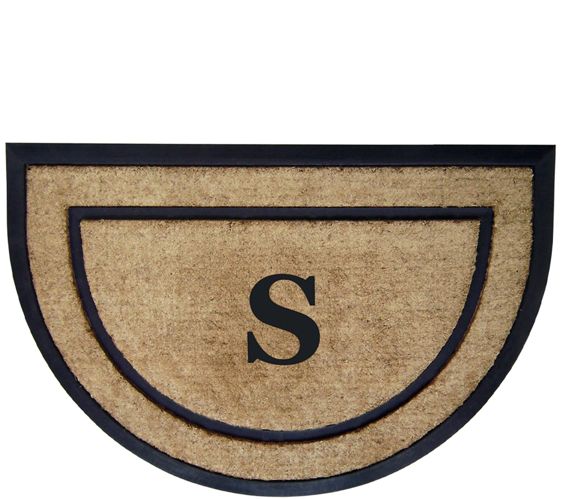 Nedia Home Monogrammed 24" x 36" Half-Round Doormat