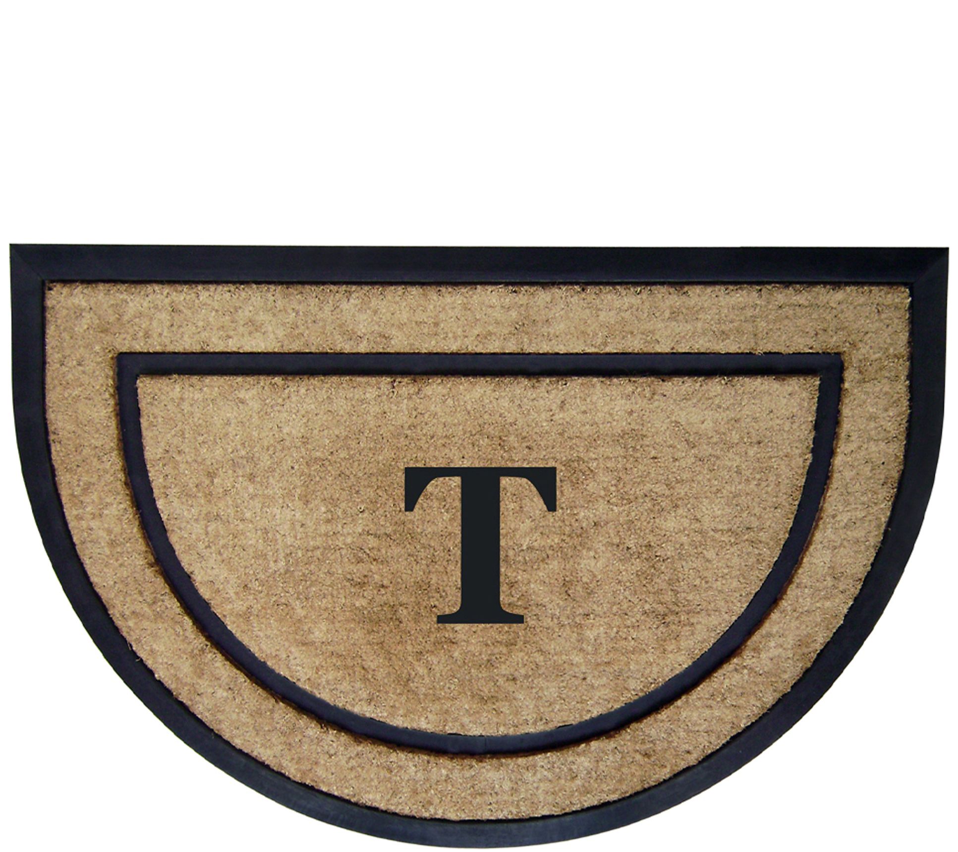 Nedia Home Monogrammed 24" x 36" Half-Round Doormat