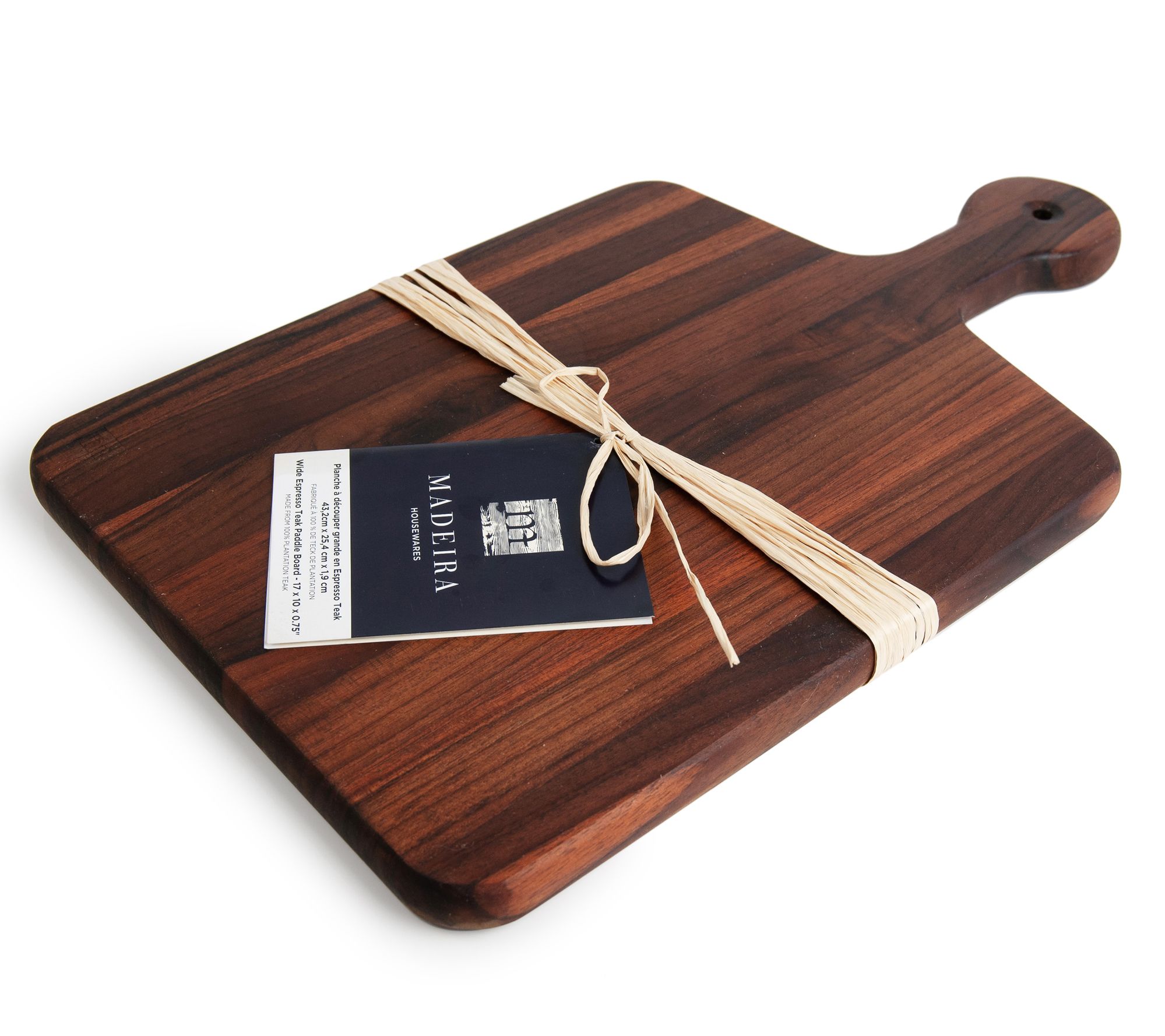 The Architec Madeira Espresso Teak Wide Teak Paddle Board Qvc Com