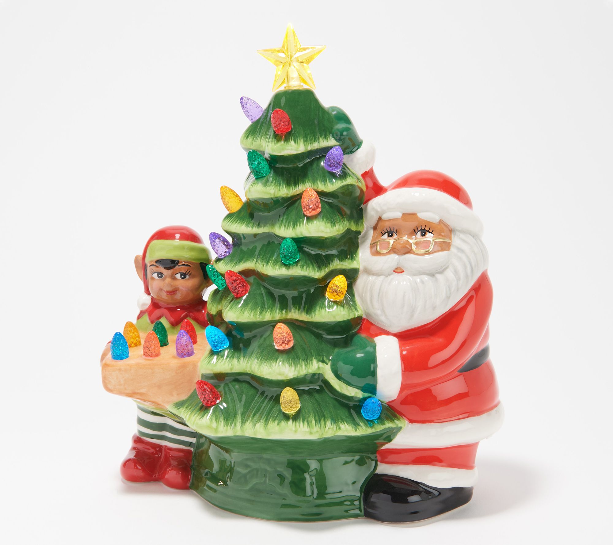 "As Is" Mr. Christmas Nostalgic Ceramic Duo Ceramic Tree