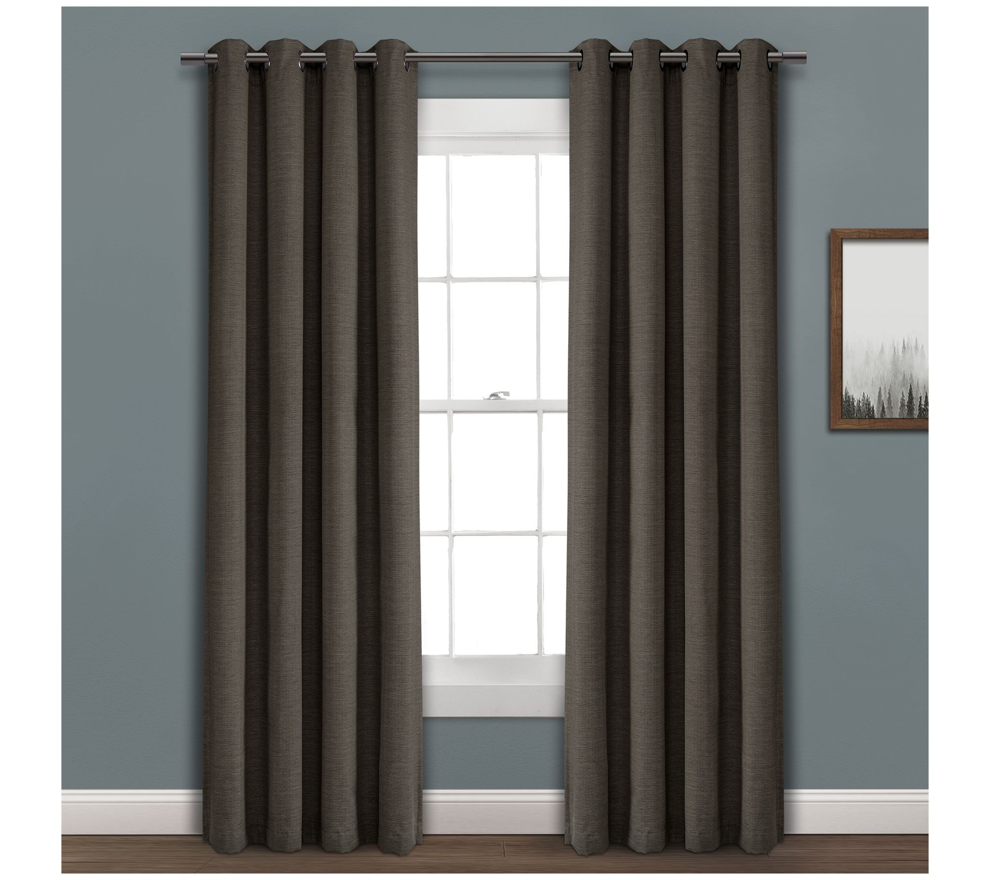 Faux Linen Absolute Grommet 52" x 84" BlackoutWindow Panel